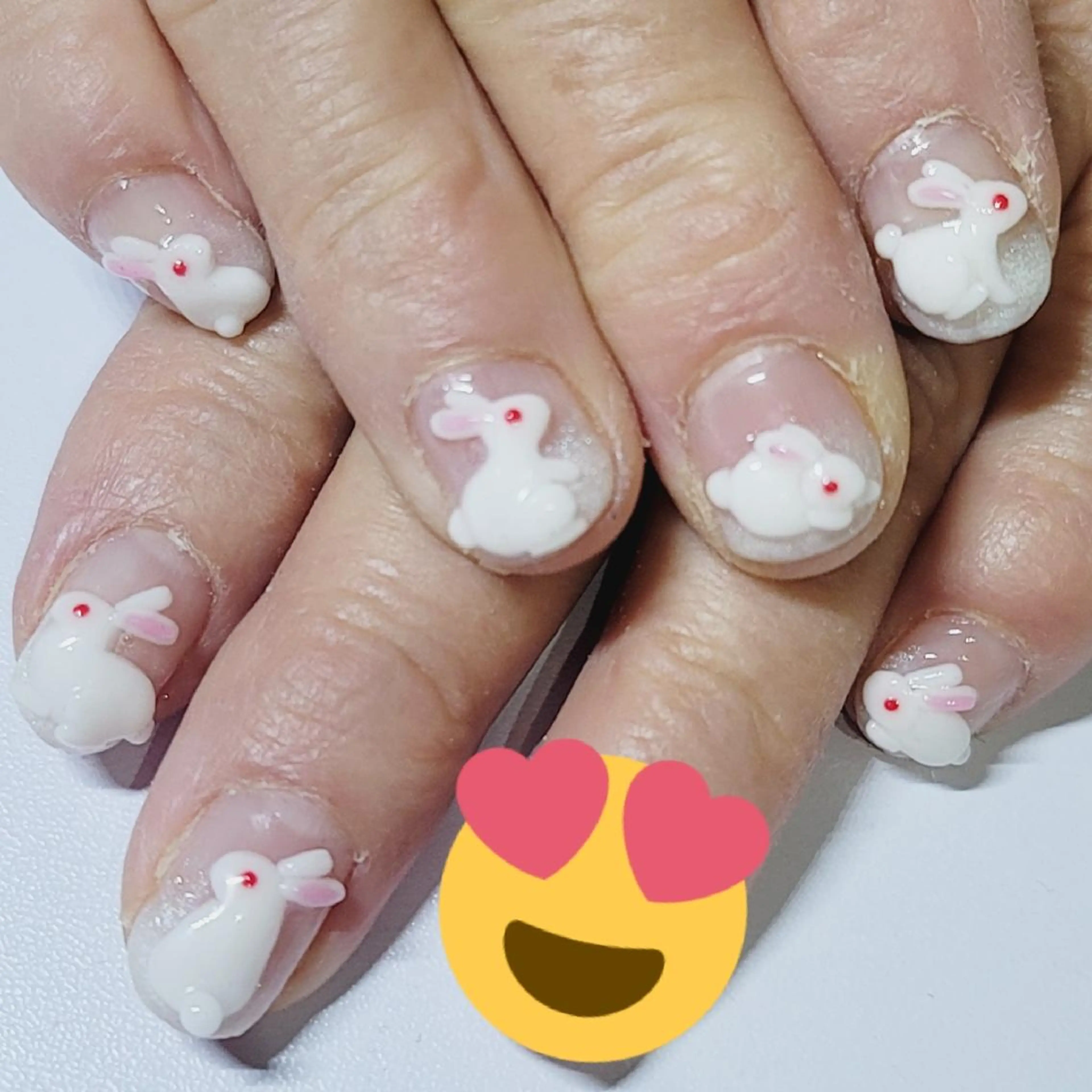 ネイル アートネイル グラデーション ホワイト ハンドネイル よしだ ひろきのネイルデザイン