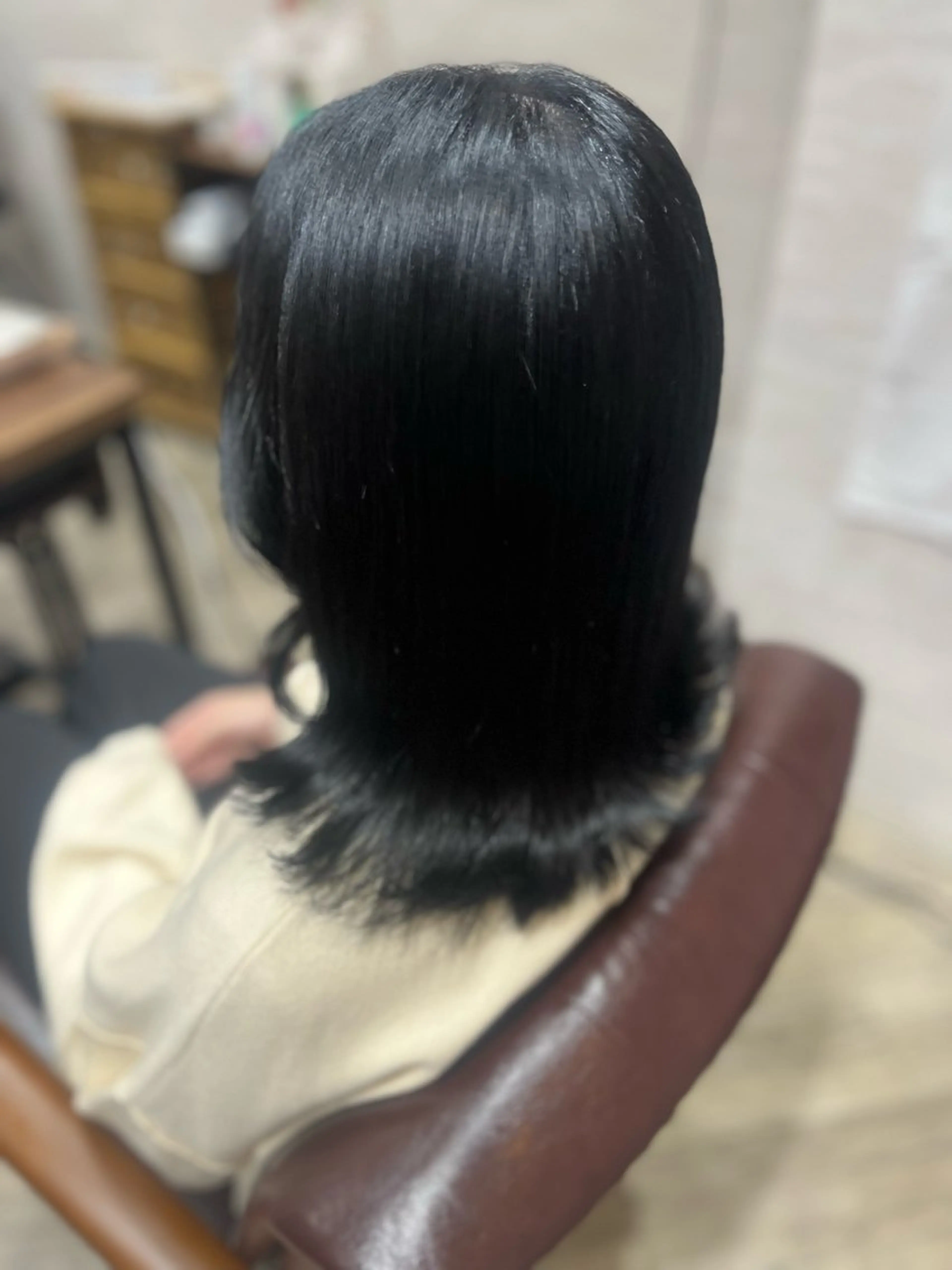 セミロング カラー 黒髪 ブルーカラー ブルーブラック カット ヘアカラー トリートメント 🫧ぷる艶カラー🫧 Yuubi🦩のヘアスタイル