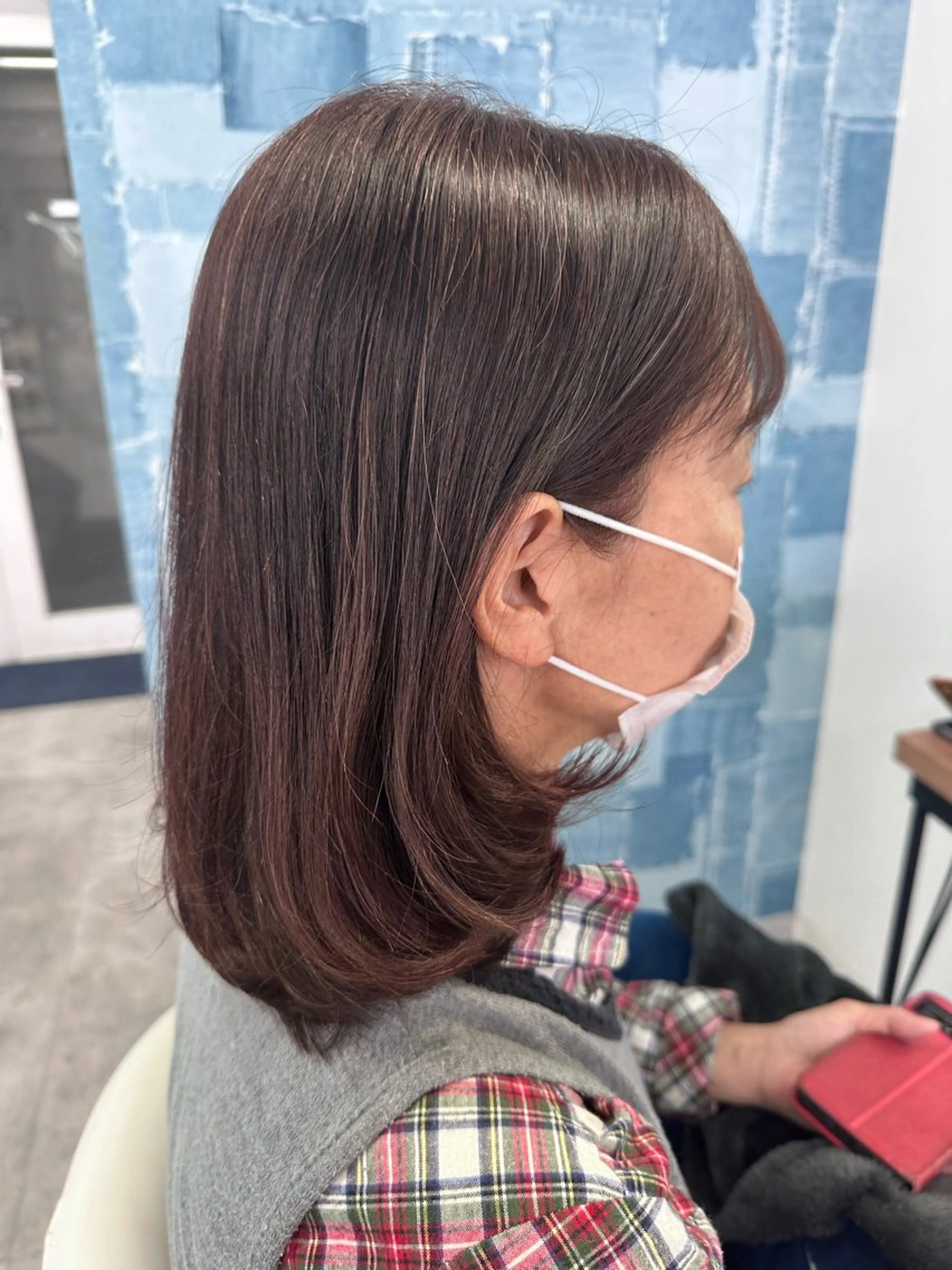 ミディアム ミディアムパーマ ボブ レイヤーカット トリートメント Noyヨシモト ヒロトのヘアスタイル