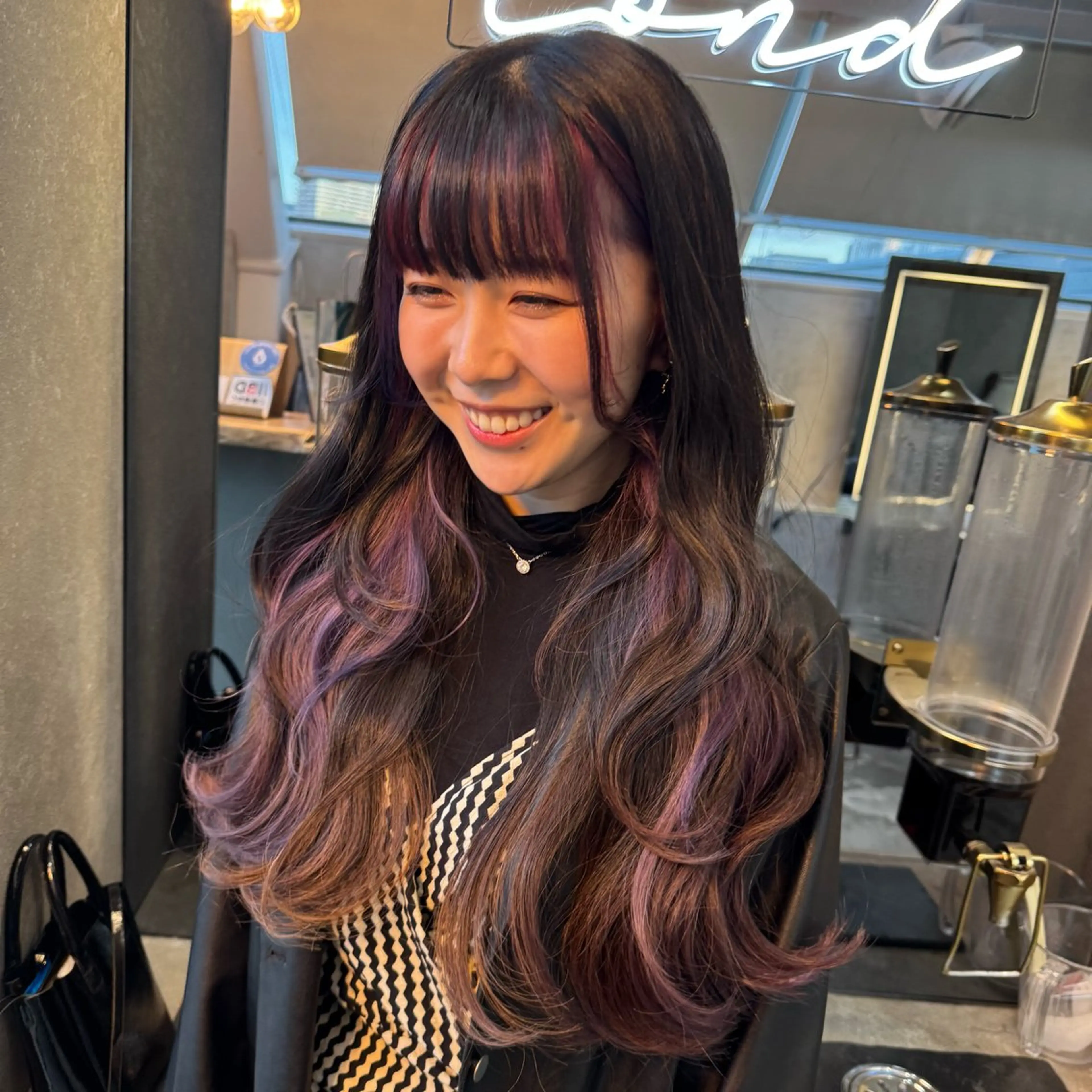 カラー ケアカラー インナーカラー 韓国レイヤー/髪質 改善🎀ちなみのヘアスタイル