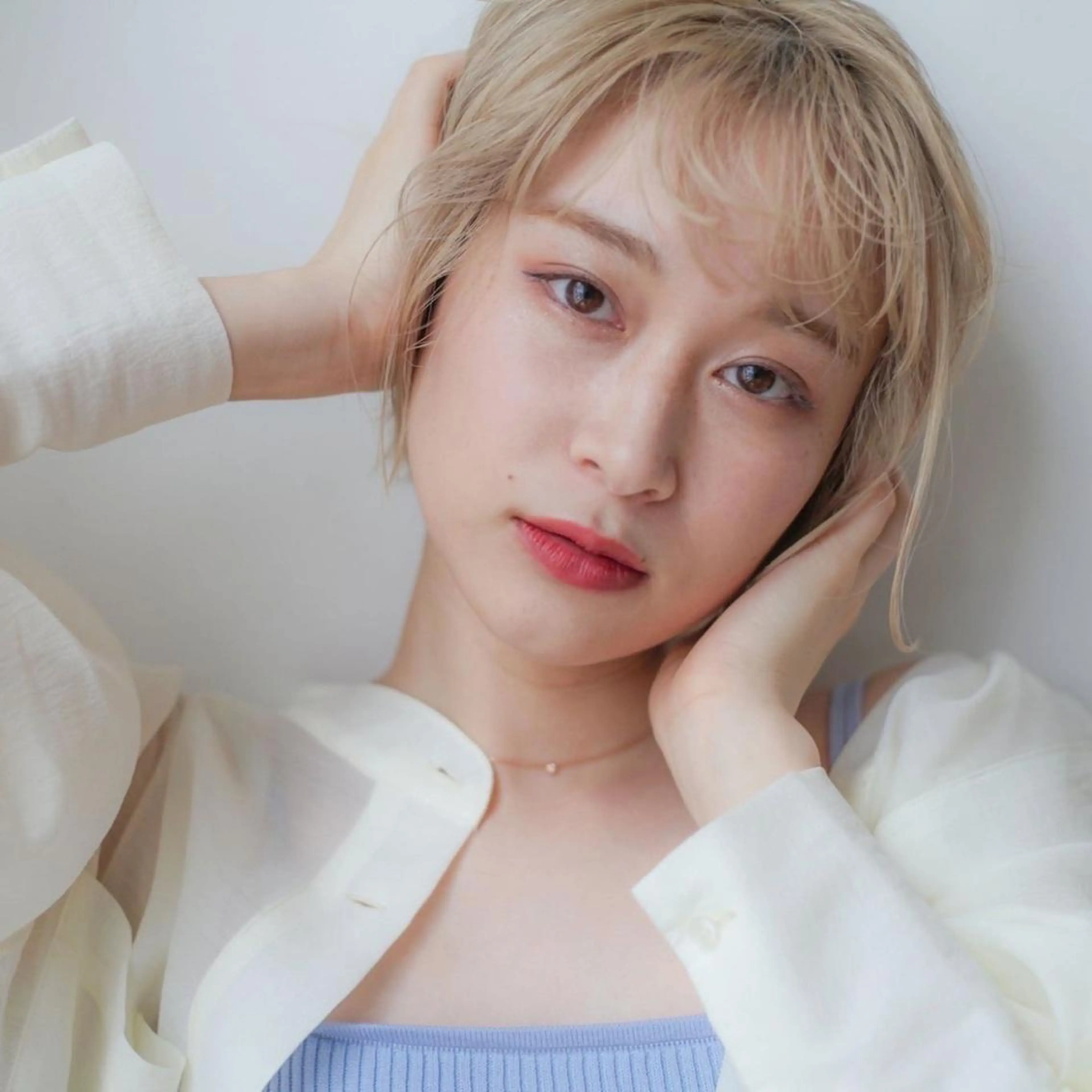 ショート カラー パーマ ヘアアレンジ ハイトーンカラー ボブ カット ヘアカラー トリートメント 髪質改善/韓国風 レイヤー/田村祐樹のヘアスタイル