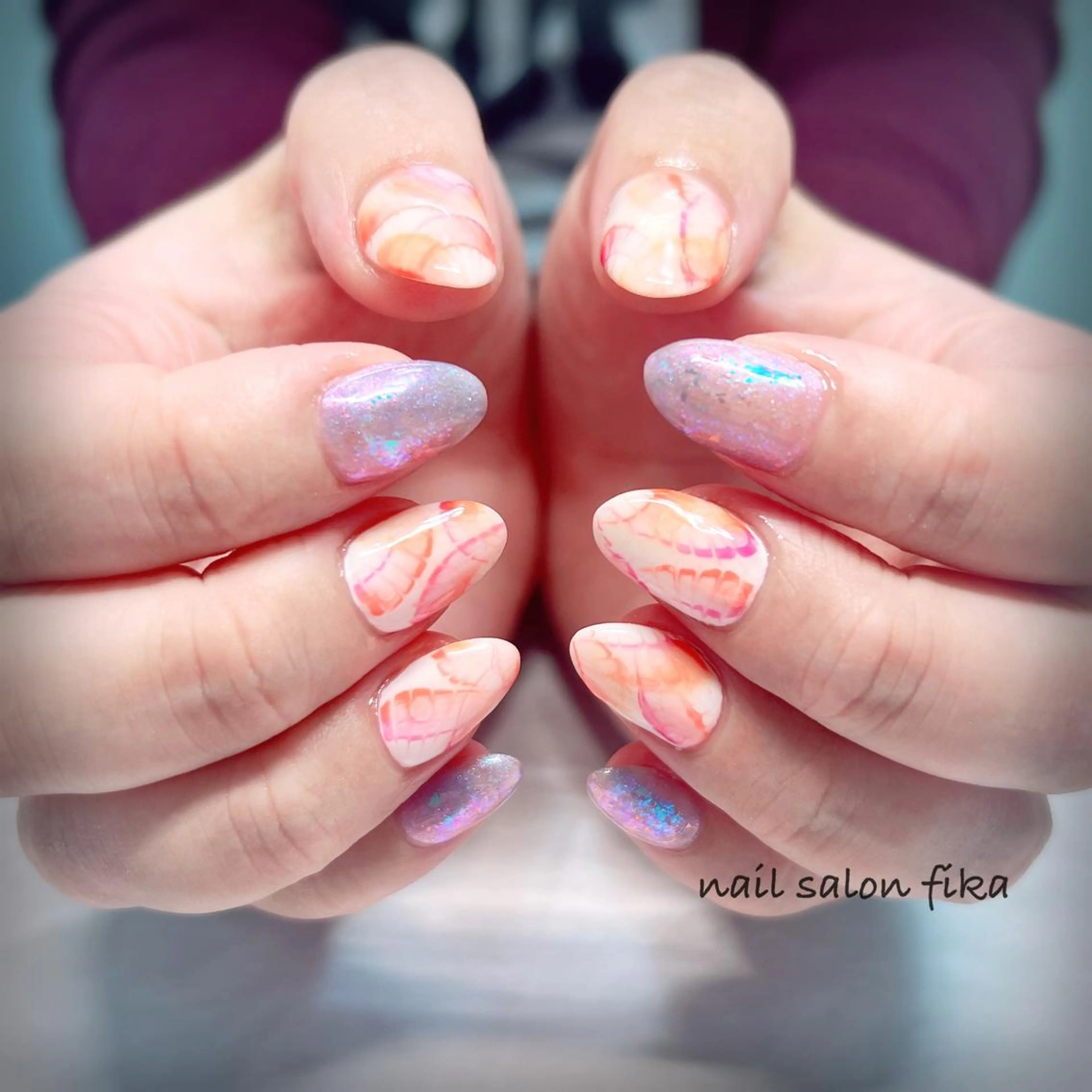 ネイル キラキラネイル 夏ネイル nail salon fikaのネイルデザイン