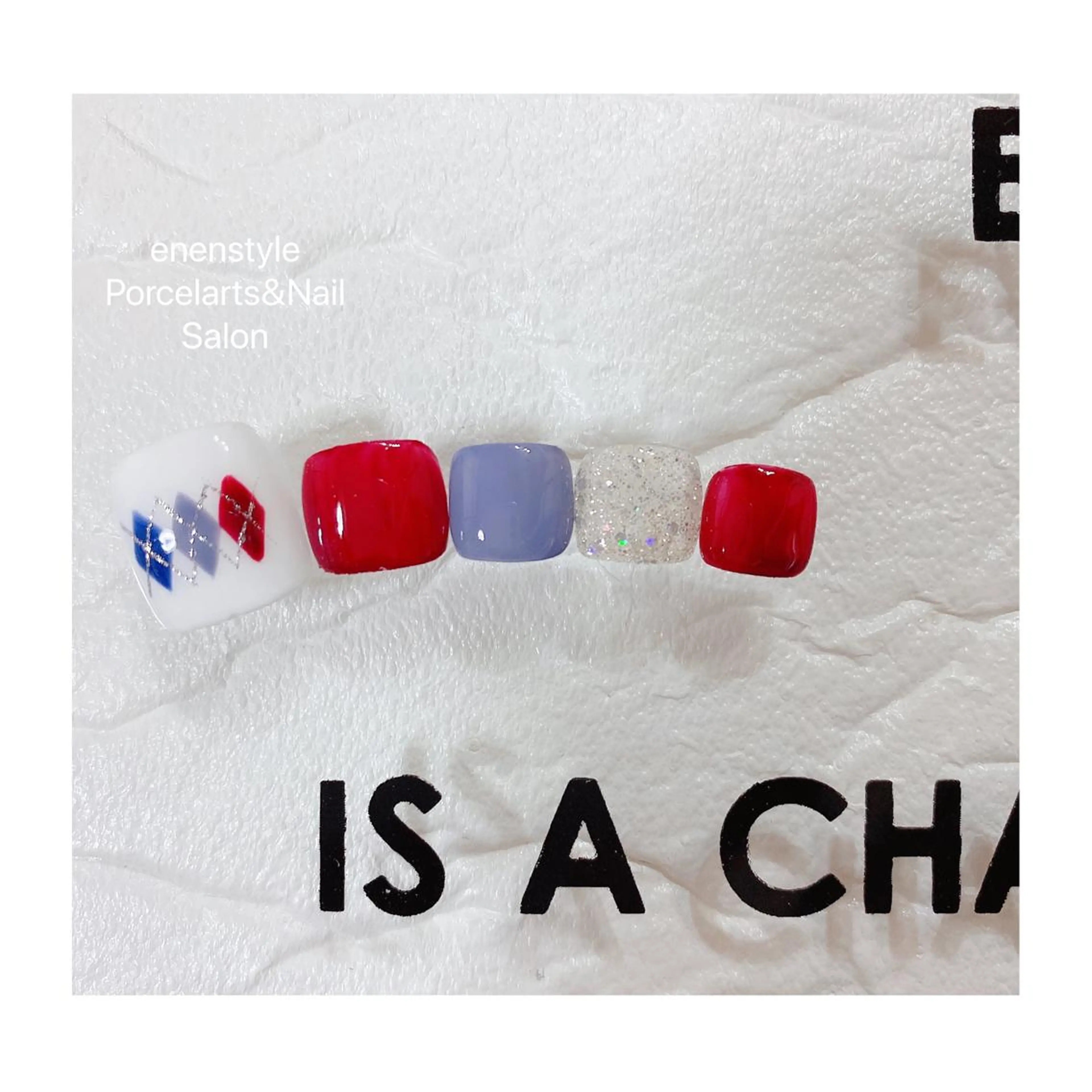 ショート ネイル ハンドネイル フットネイル 👑enen style👑のネイルデザイン