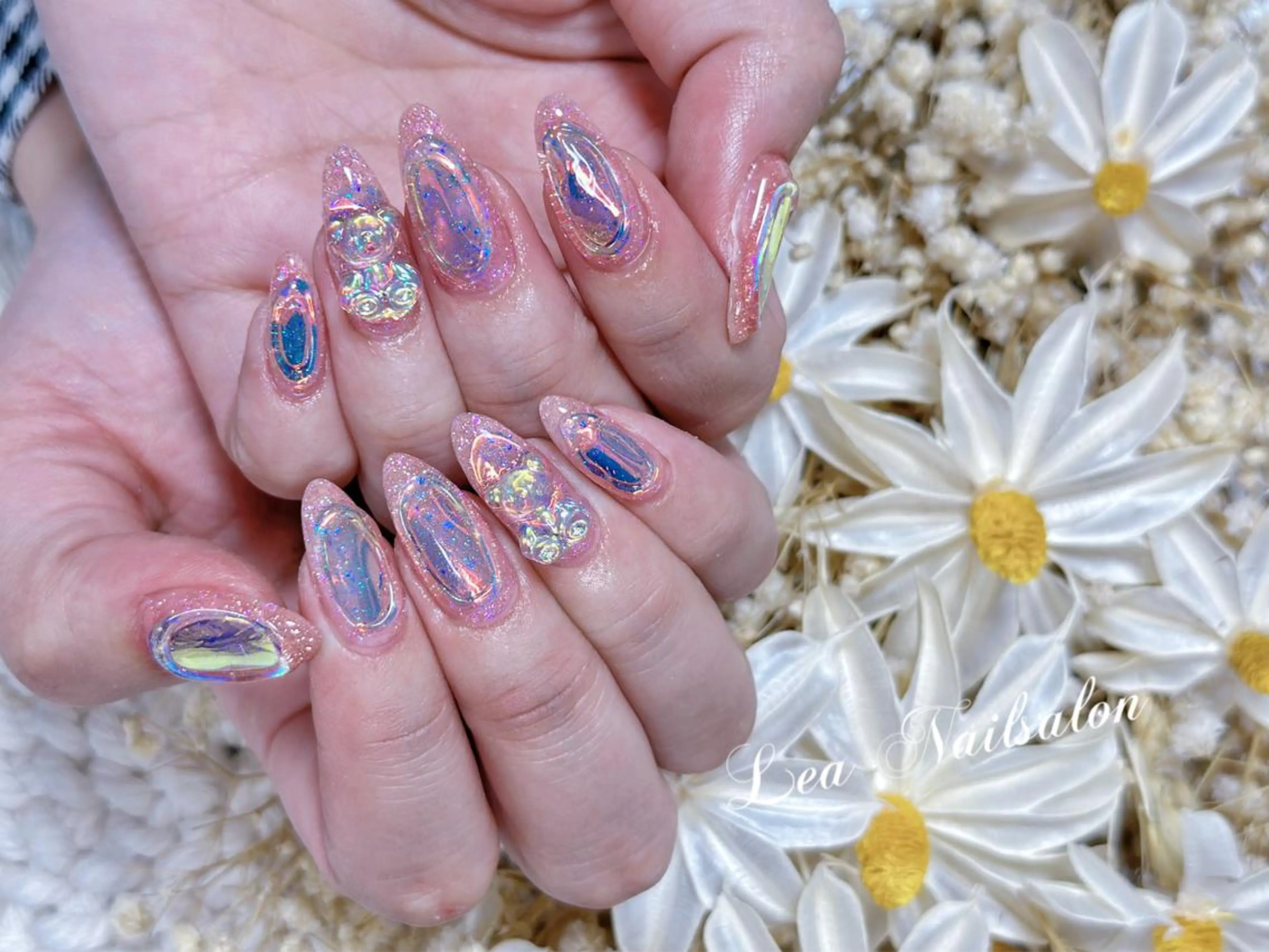 セミロング カラー ネイル Le’a NailSalonのネイルデザイン