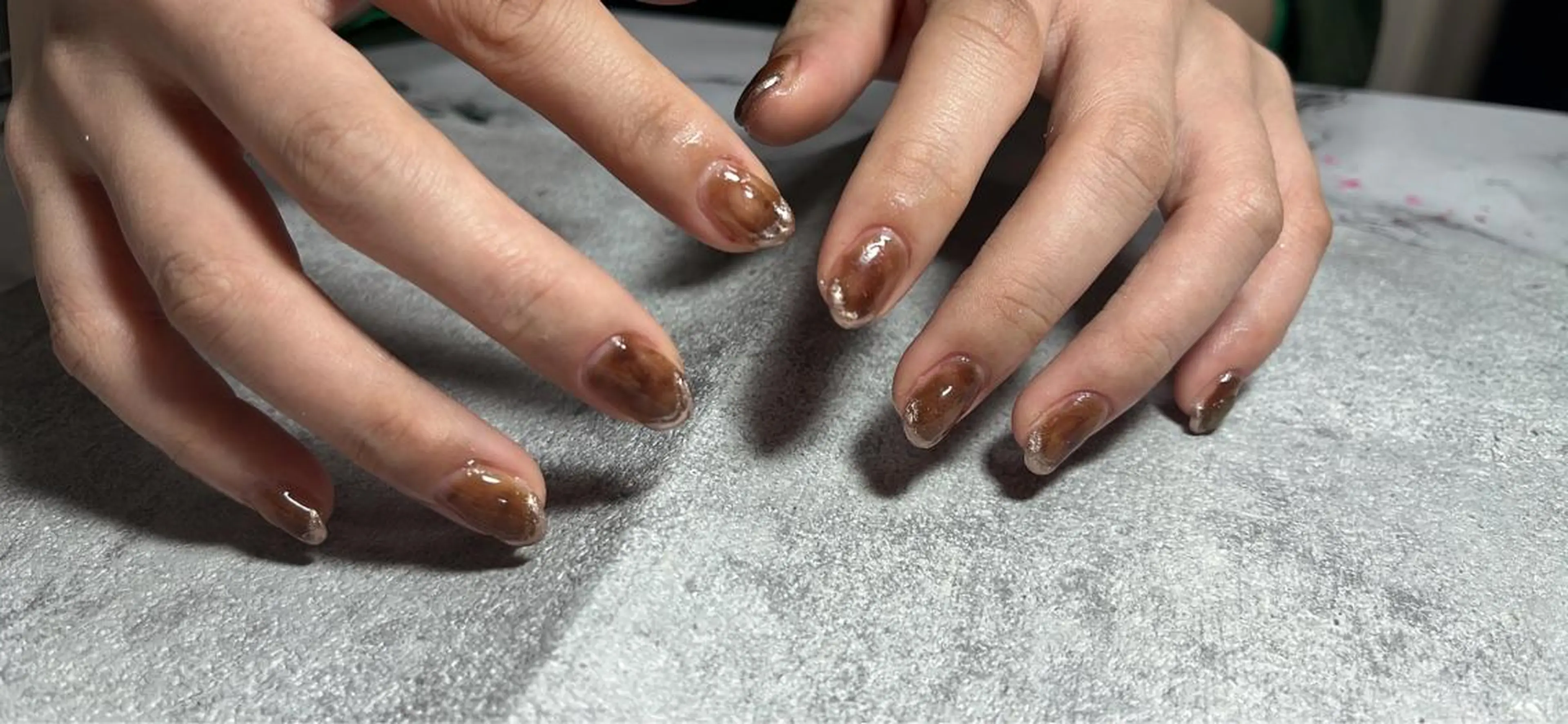 ネイル べっ甲ネイル ぷっくりネイル Ruana Nailのネイルデザイン