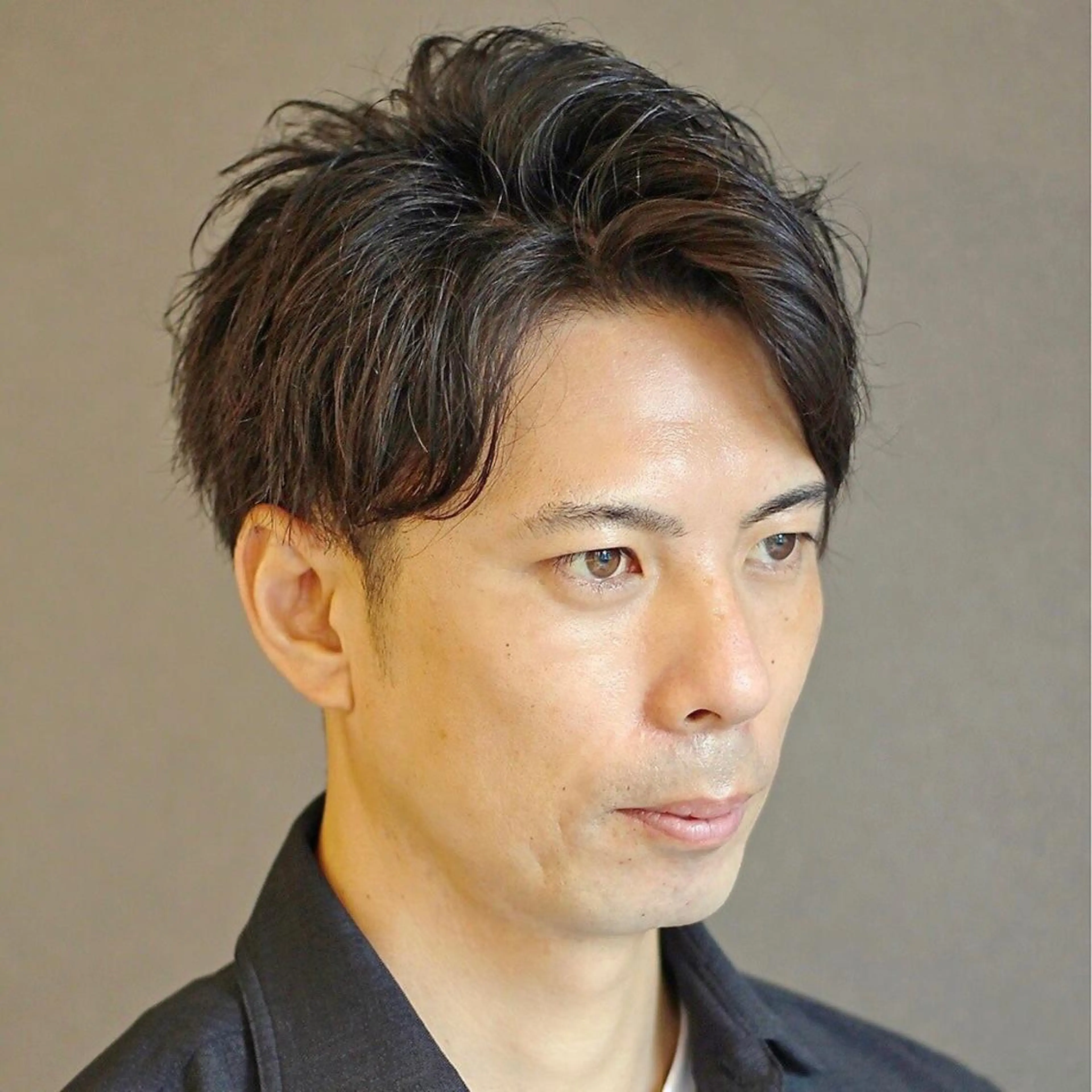 パーマ メンズ アップバング PORTE HOMME PRES所属・佐藤 純のヘアスタイル