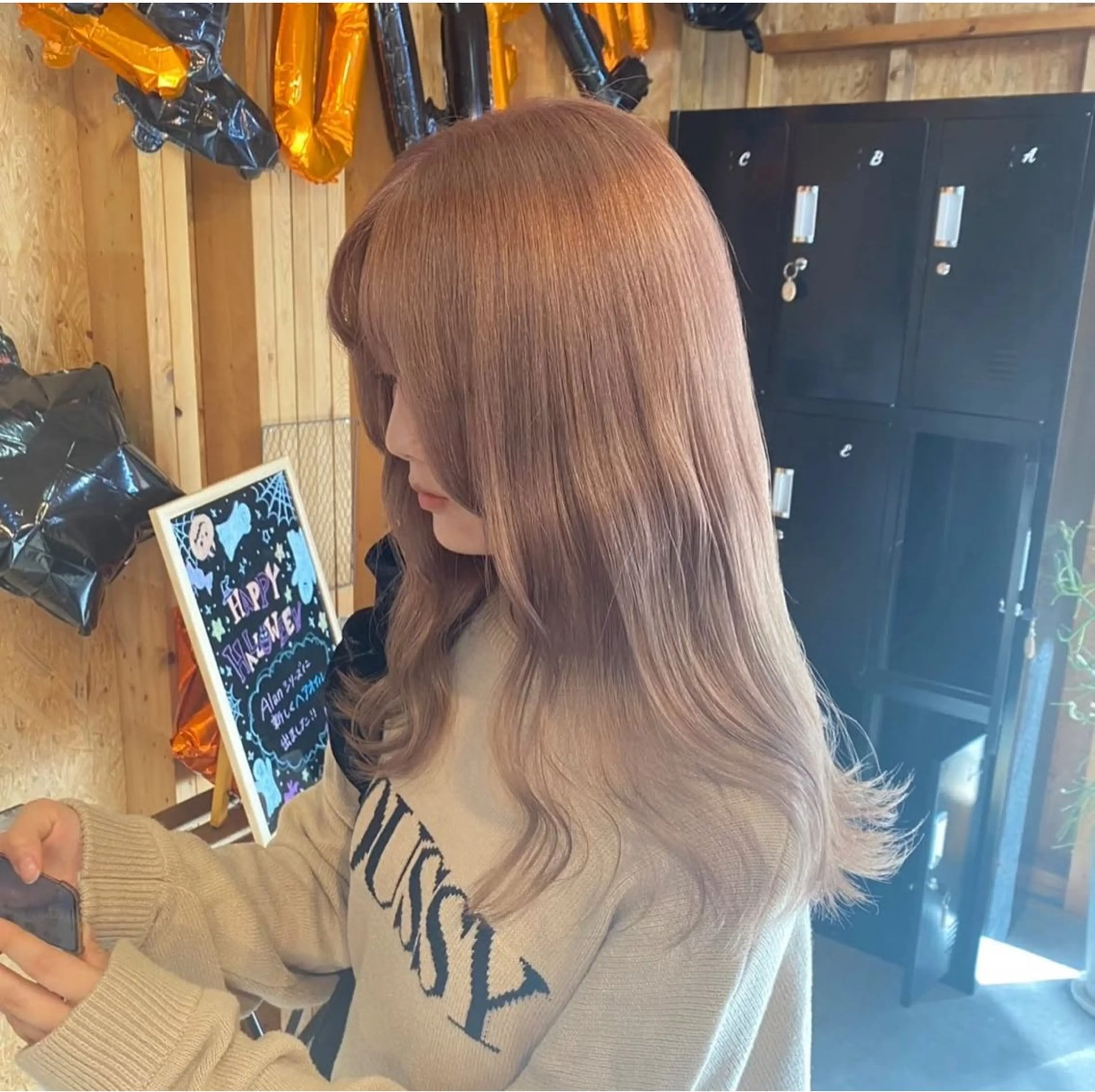 カラー ヘアカラー 透けるミルクティー ☕赤味ゼロ★はる吉のヘアスタイル