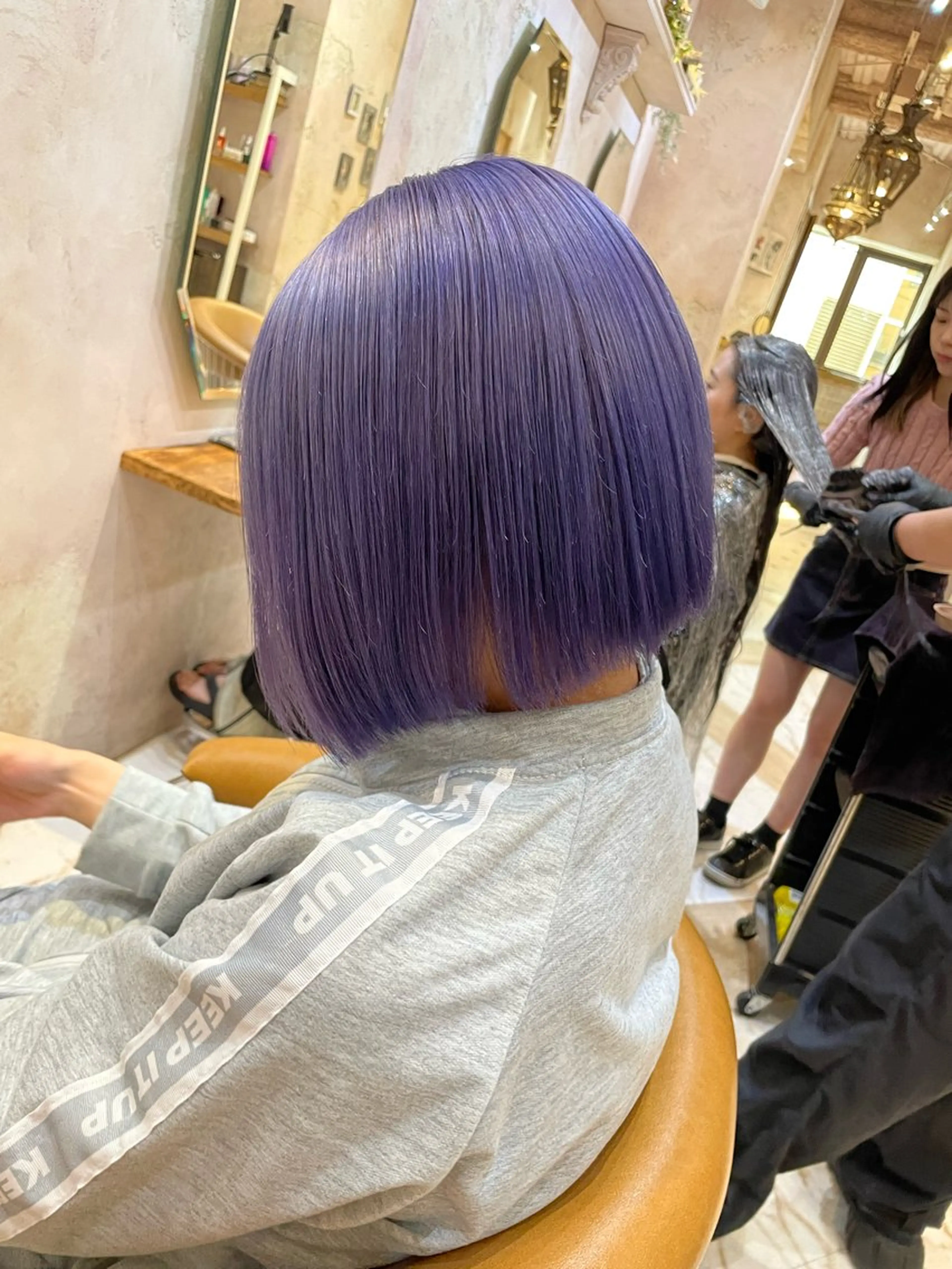 ミディアム カラー ブリーチなし 透明感カラー/艶髪のヘアスタイル