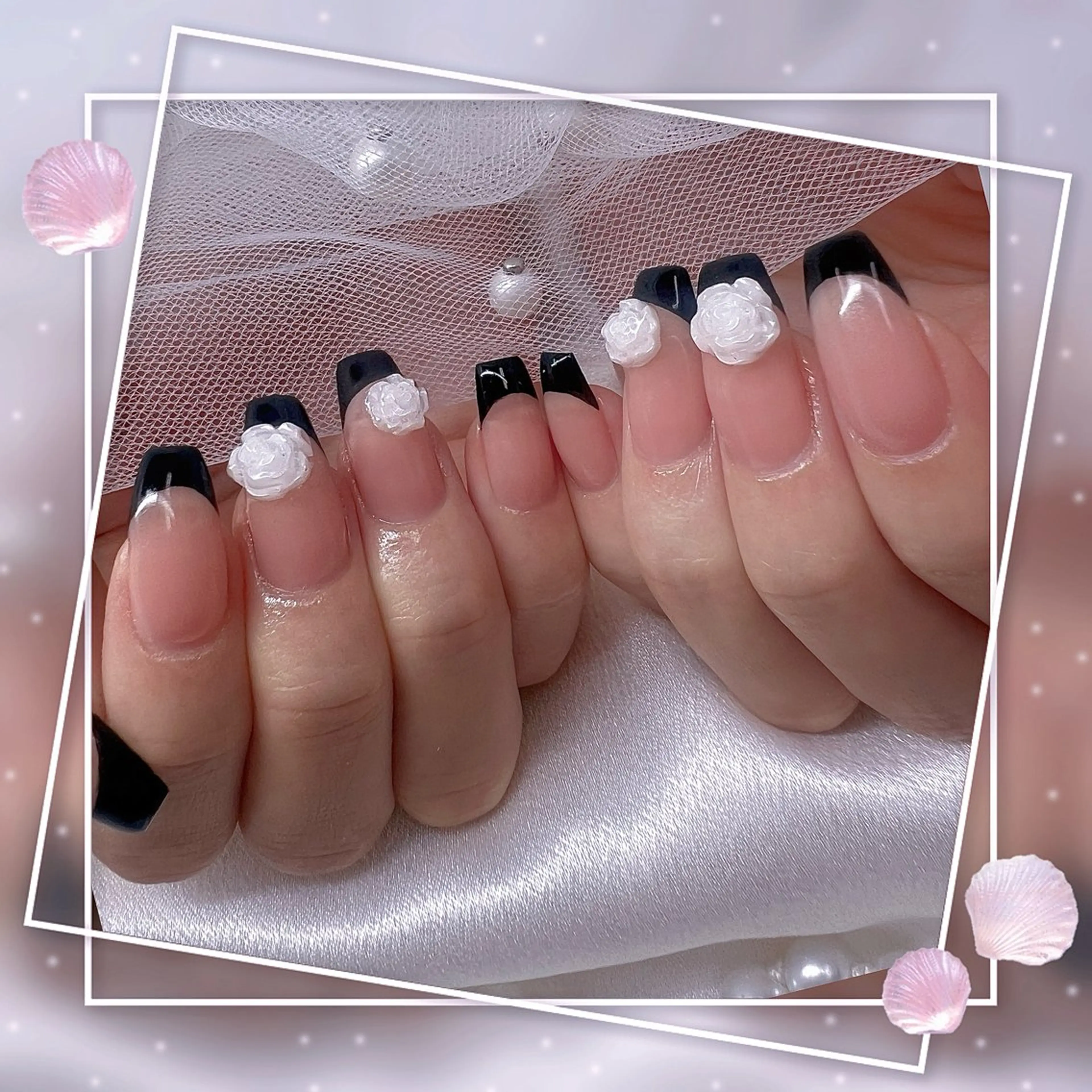 ネイル チークネイル フレンチネイル グラデーション マグネットネイル マグネットフレンチ ハンドネイル Chill Nailsalonのネイルデザイン