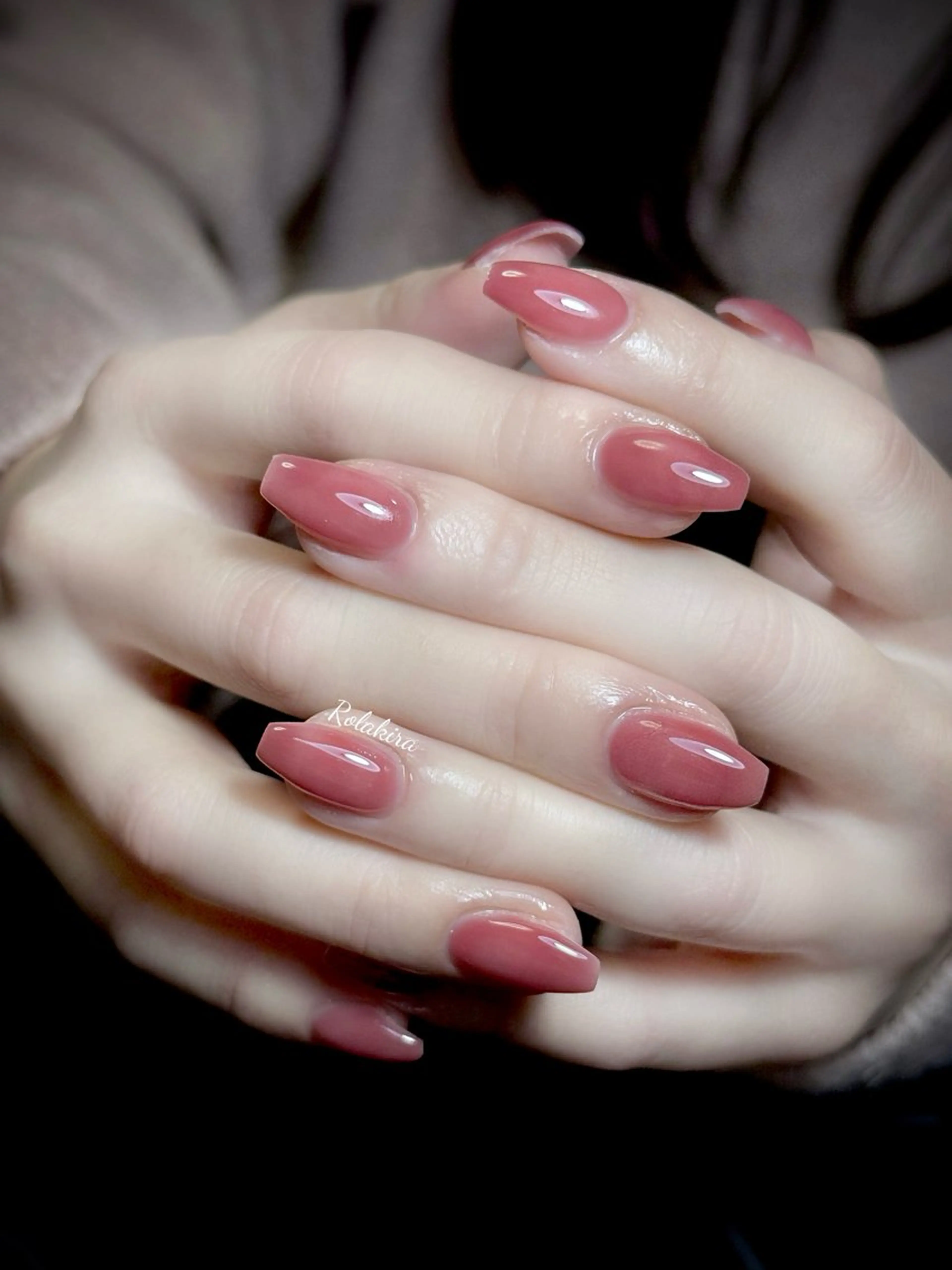 ネイル チークネイル 長さ出し フレンチネイル ジェルネイル 韓国ネイル ハンドネイル Rola kira 麗のネイルデザイン