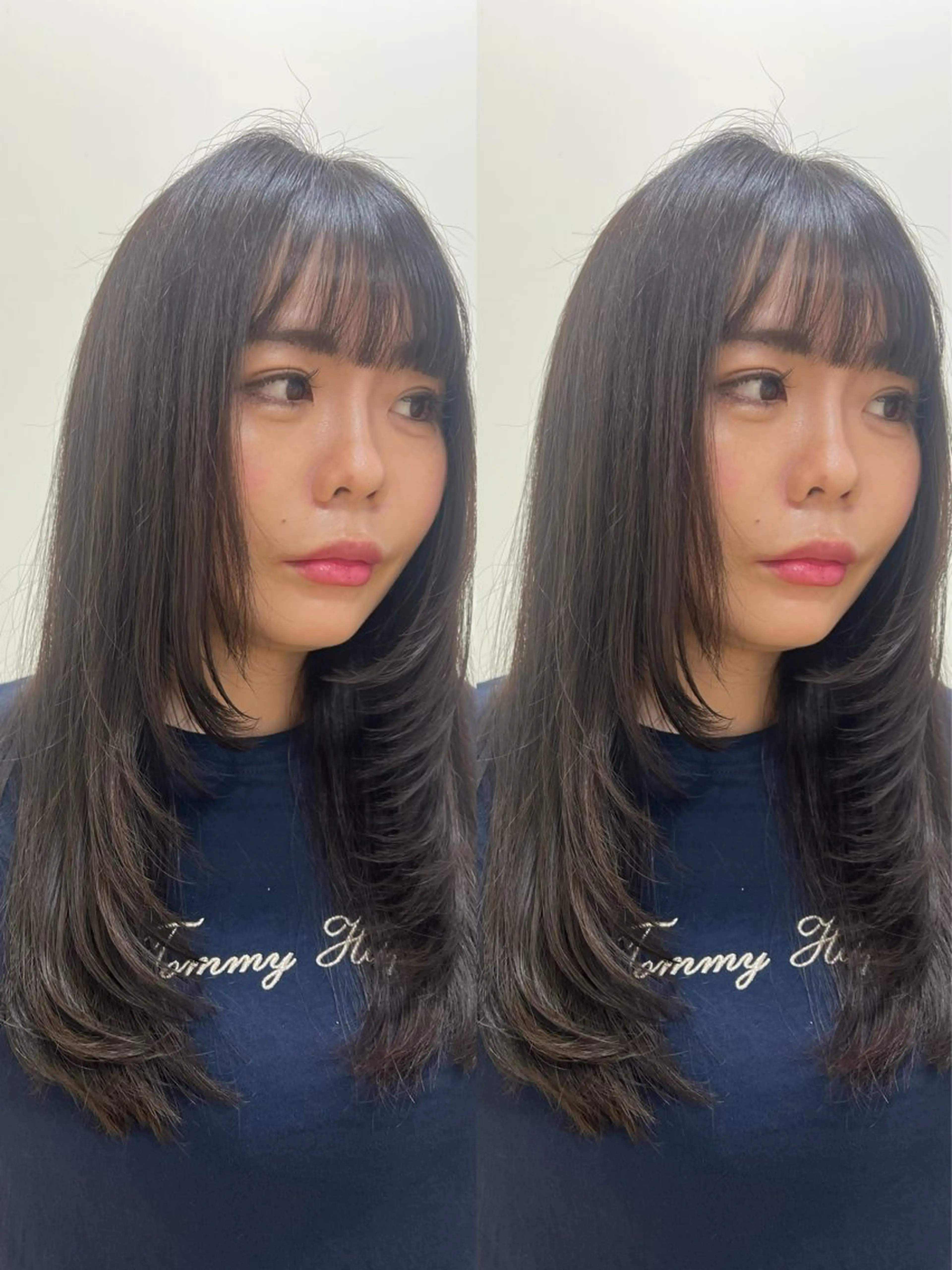 ロング カット ヘアカラー トリートメント ヘアセット ✨韓国レイヤー🦋 リピートNO.1✨のヘアスタイル