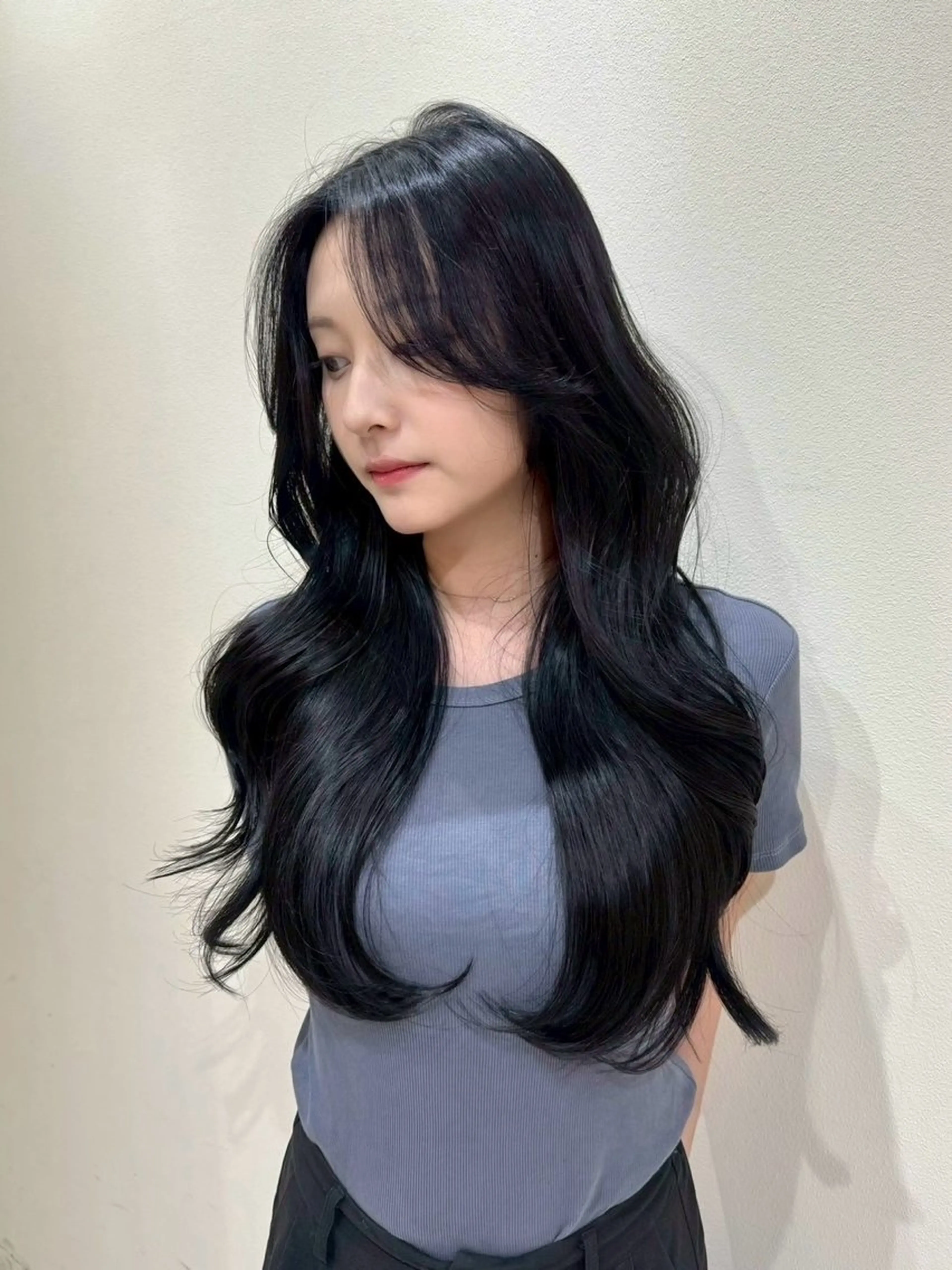 ロング カラー くびれヘア 韓国風ヘア レイヤーカット カット ヘアカラー 縮毛矯正 トリートメント 盛れヘア🪽 /miyu🎀のヘアスタイル