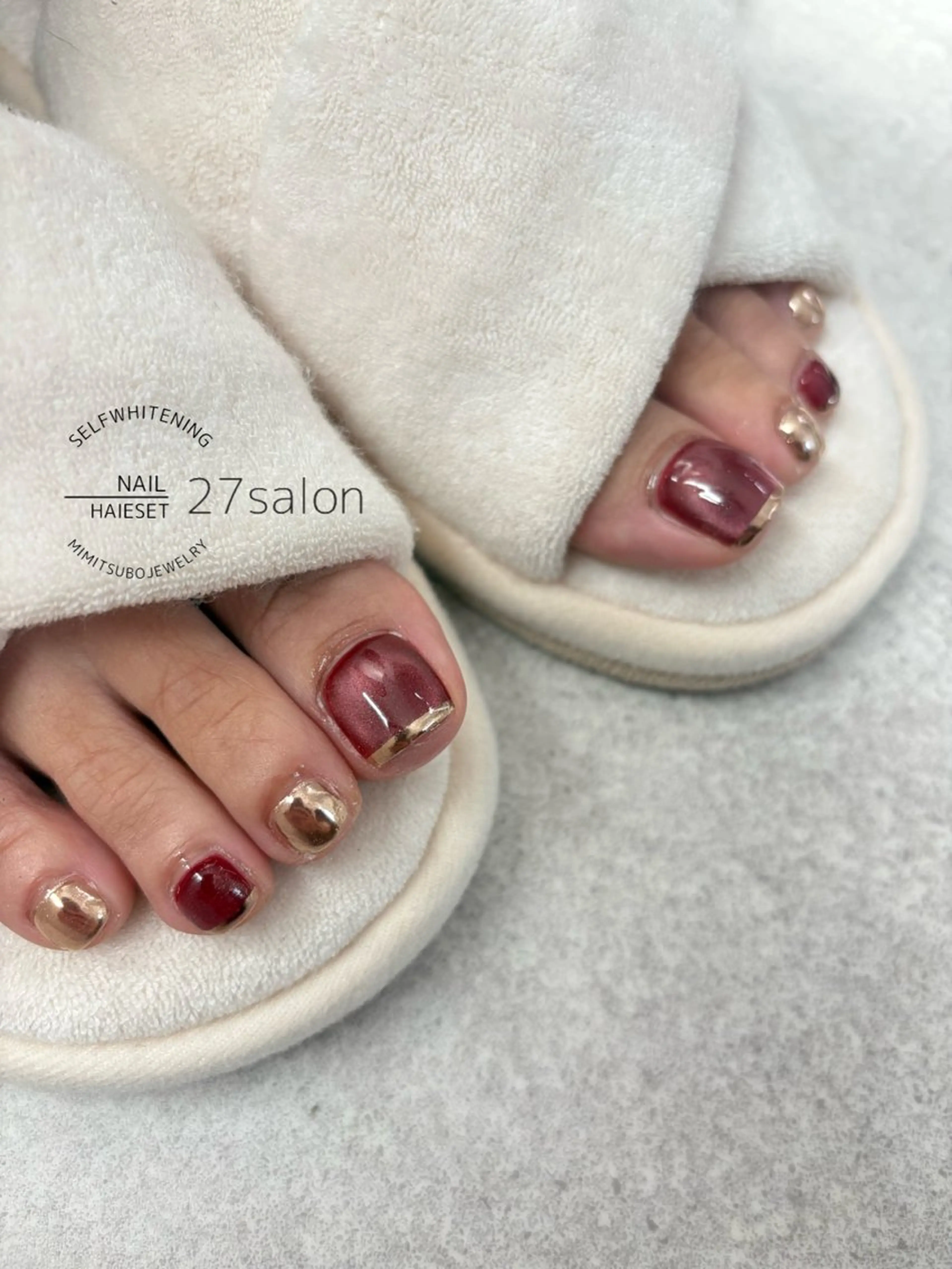 ネイル フットネイル マグネットネイル ミラーネイル フットネイル 27salon yuinaのネイルデザイン