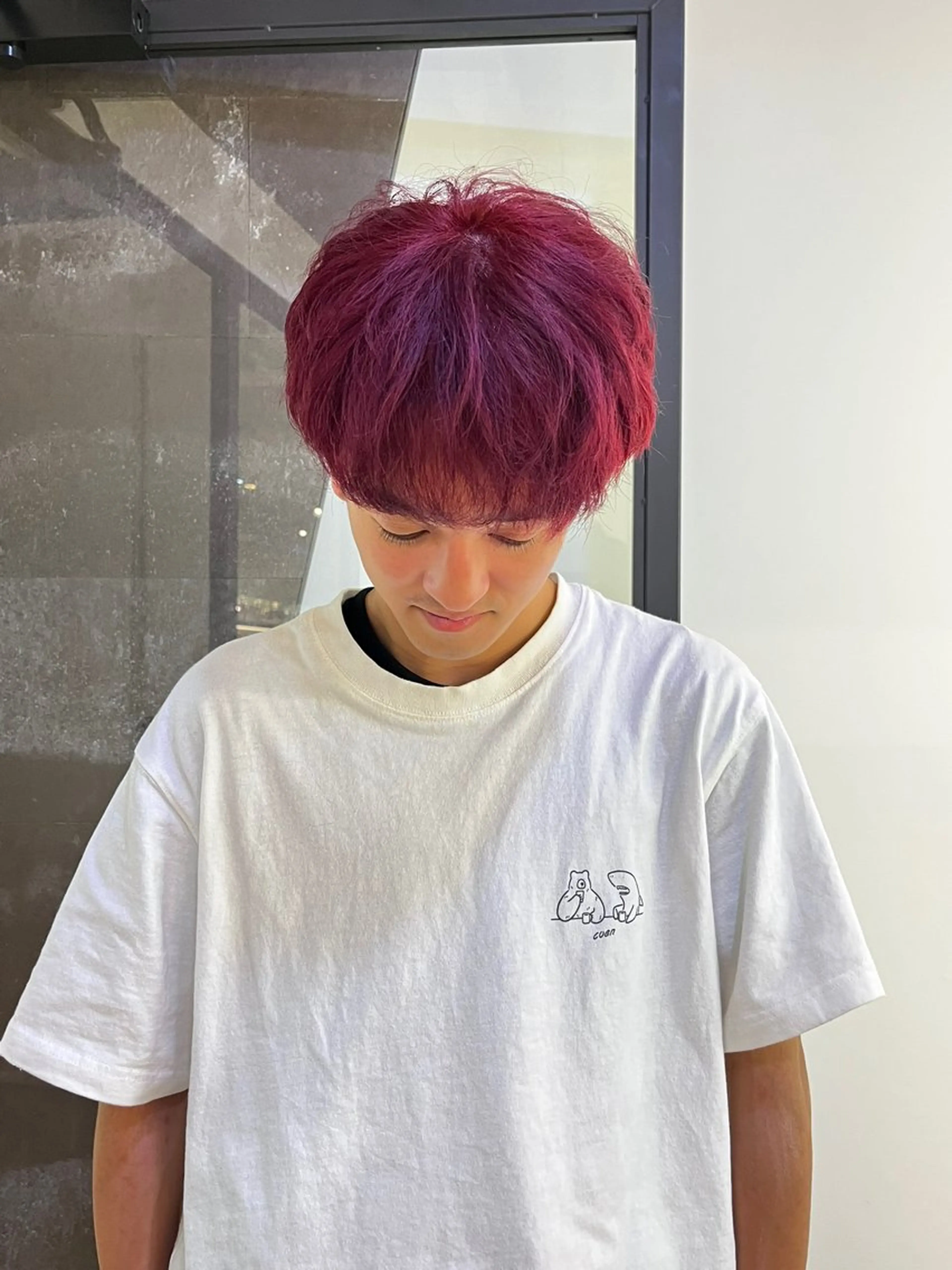 ショート カラー メンズ メンズブリーチ メンズハイトーン ブリーチ ブラウンカラー ハイトーンカラー 友輝 /札幌美容師のヘアスタイル