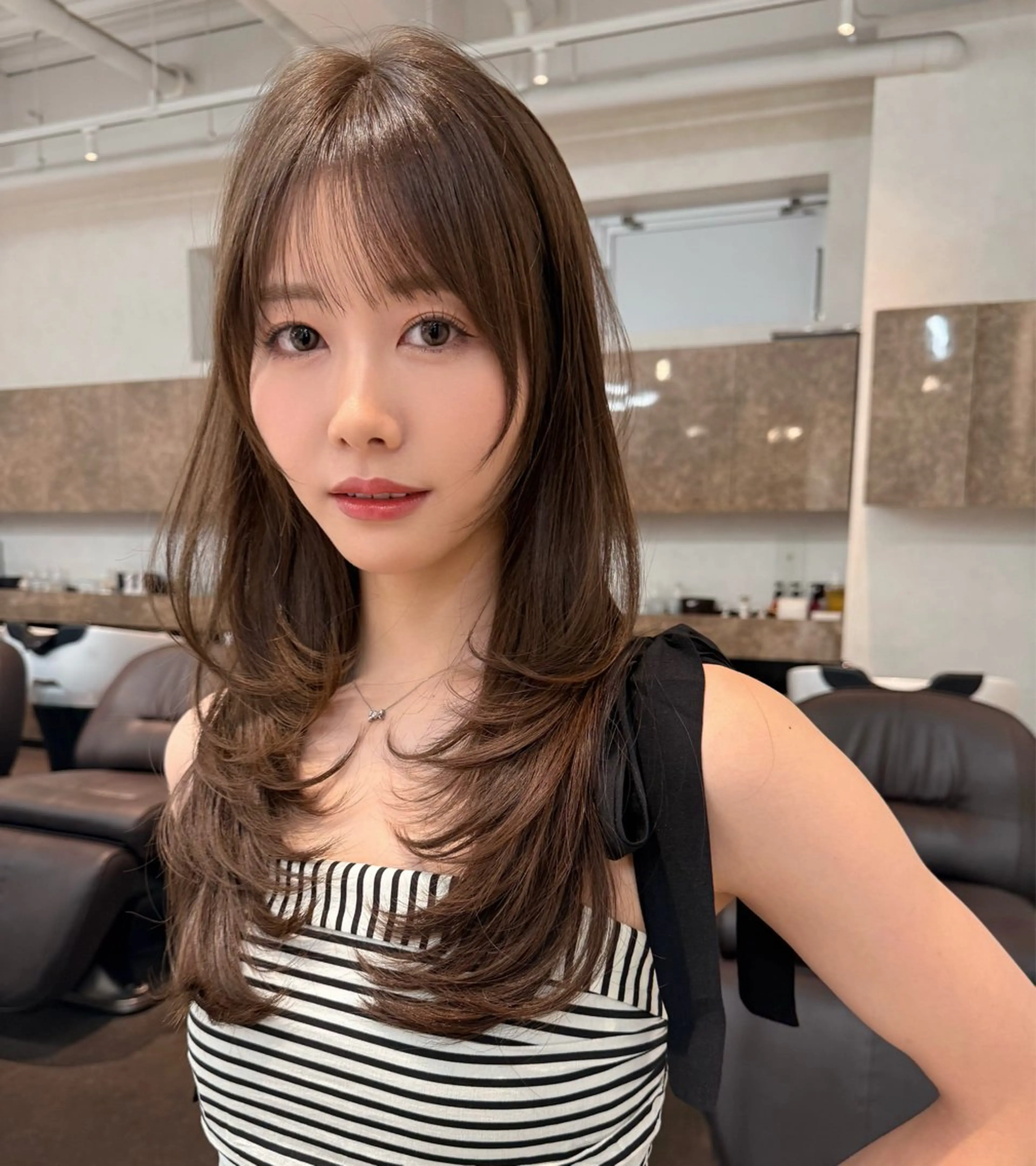 ロング 似合わせ×透明感カラ ーなら🎀マリアのヘアスタイル