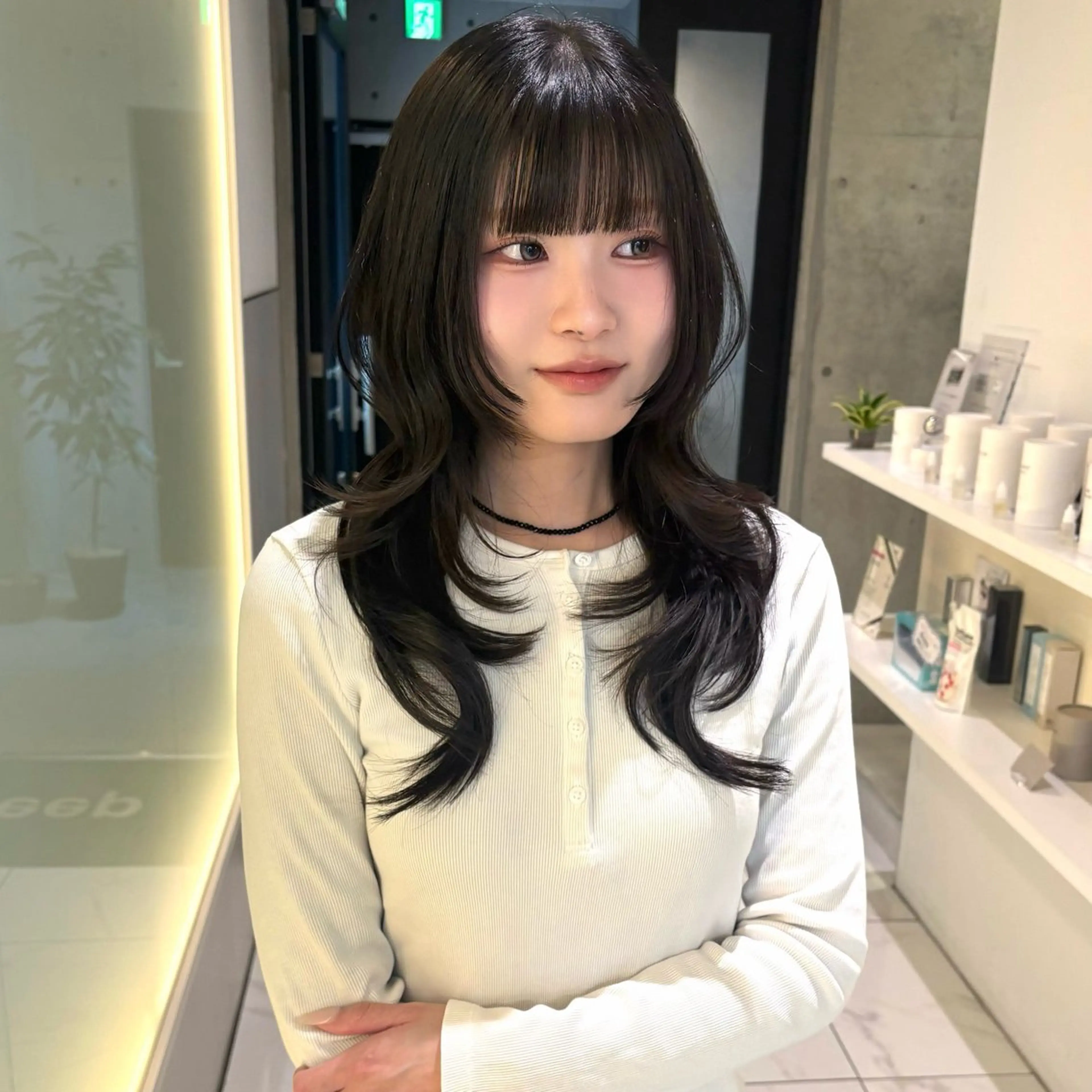 ロング 顔周りカット ハッシュカット レイヤーカット ロング 小顔カット riko/レイヤー カット/ヘアセットのヘアスタイル