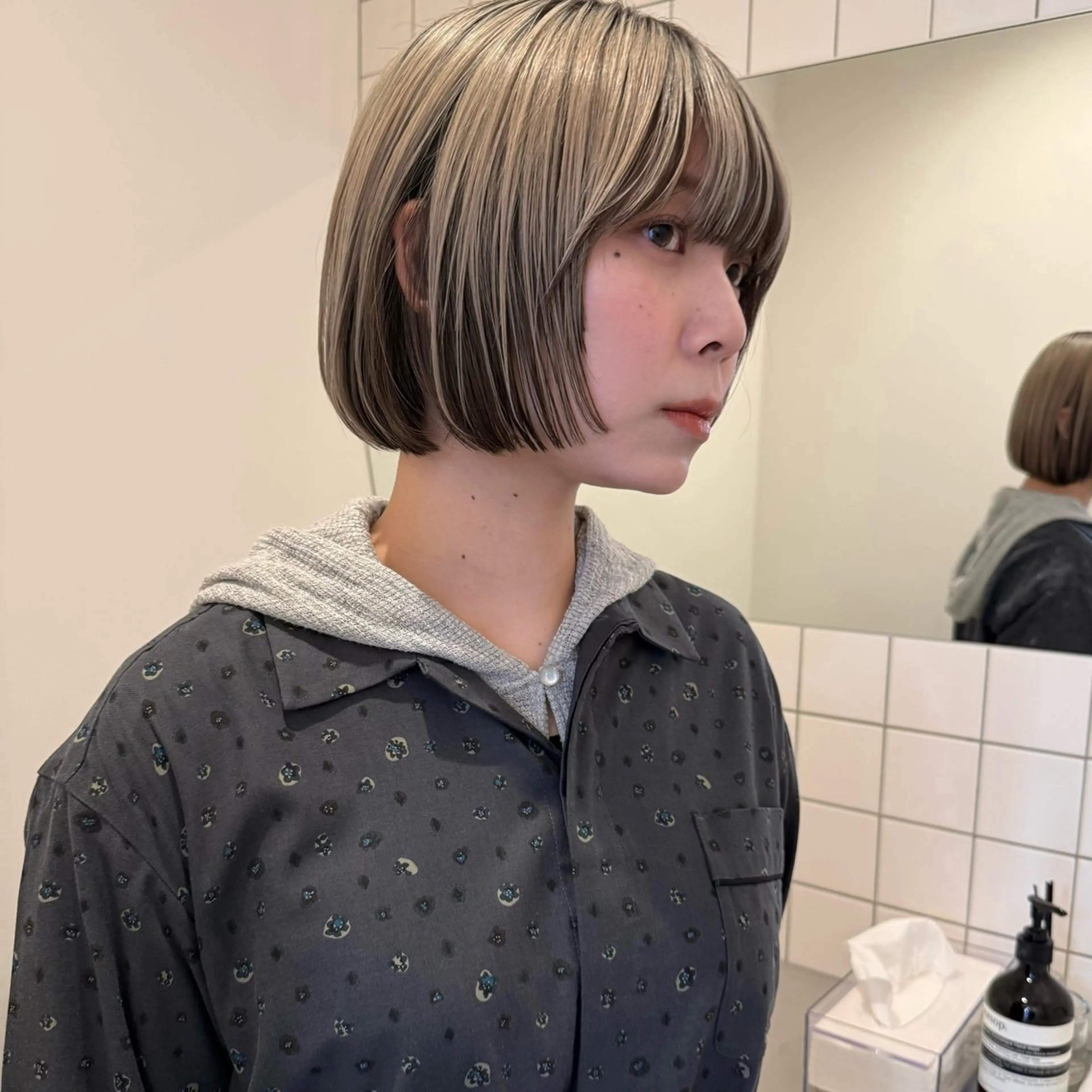 ミディアム ヘアカラー トリートメント 舟橋耀/ブリーチカラ ー/レイヤーカットのヘアスタイル