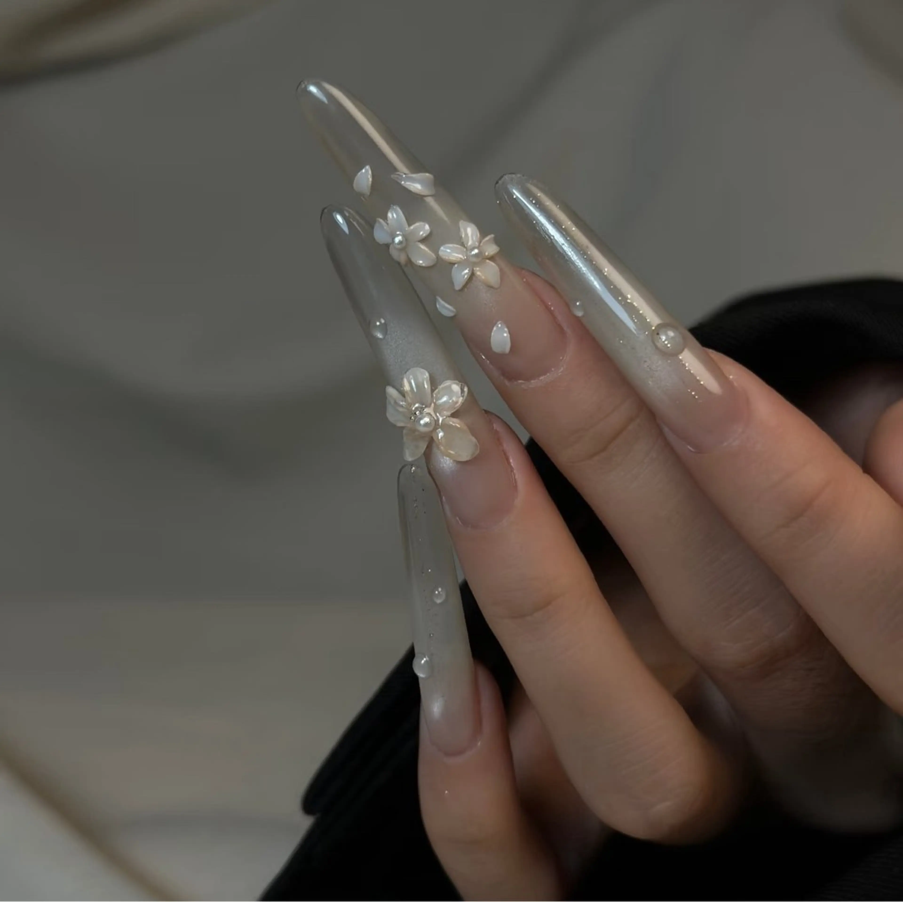 ネイル オーロラネイル 成人式 フットネイル フレンチネイル ジェルネイル ハンドネイル 長さだし専門 ありさのネイルデザイン