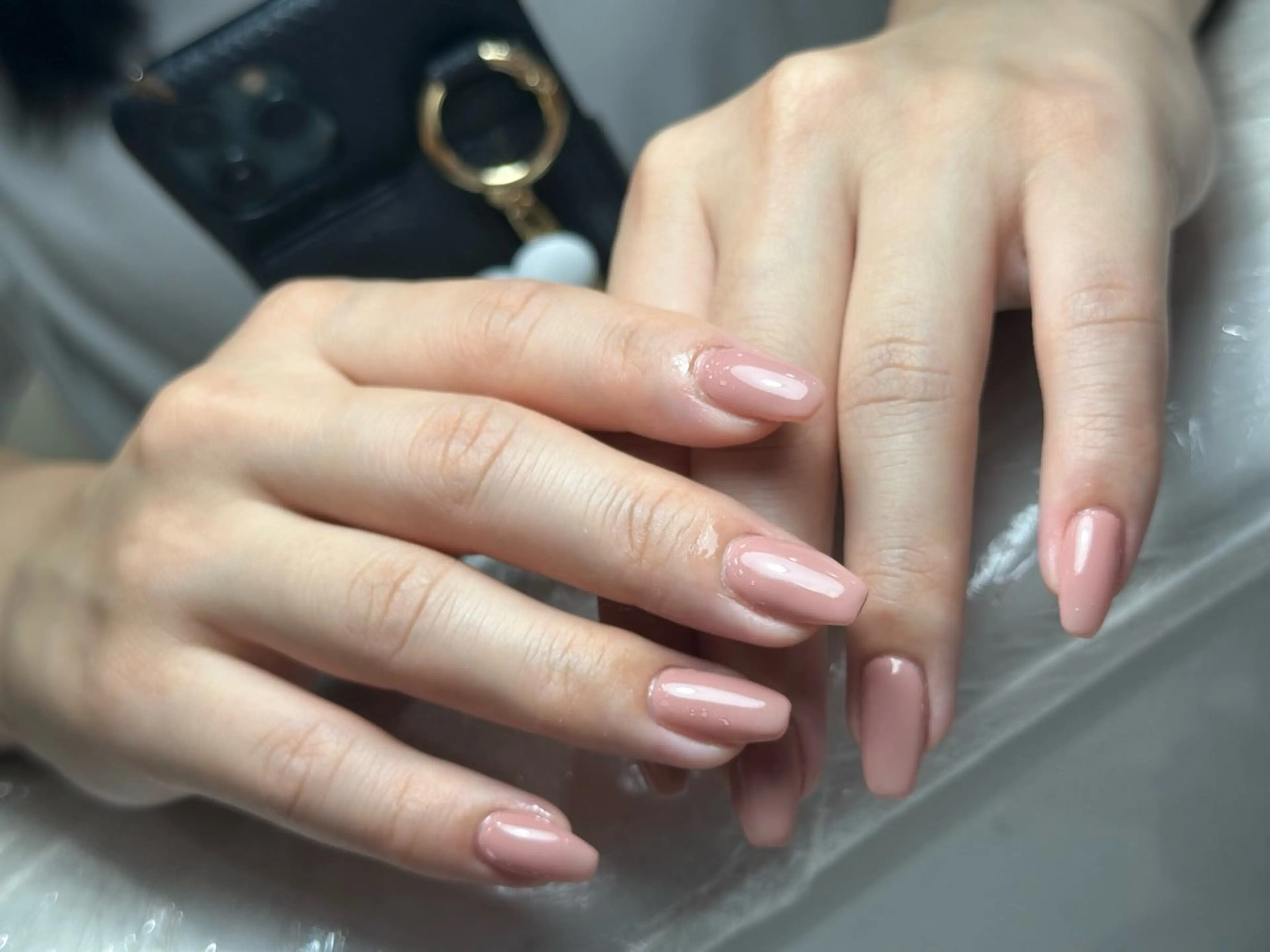 ネイル チークネイル 長さ出し ガーリー 韓国ネイル マグネットネイル Junn Nailのネイルデザイン