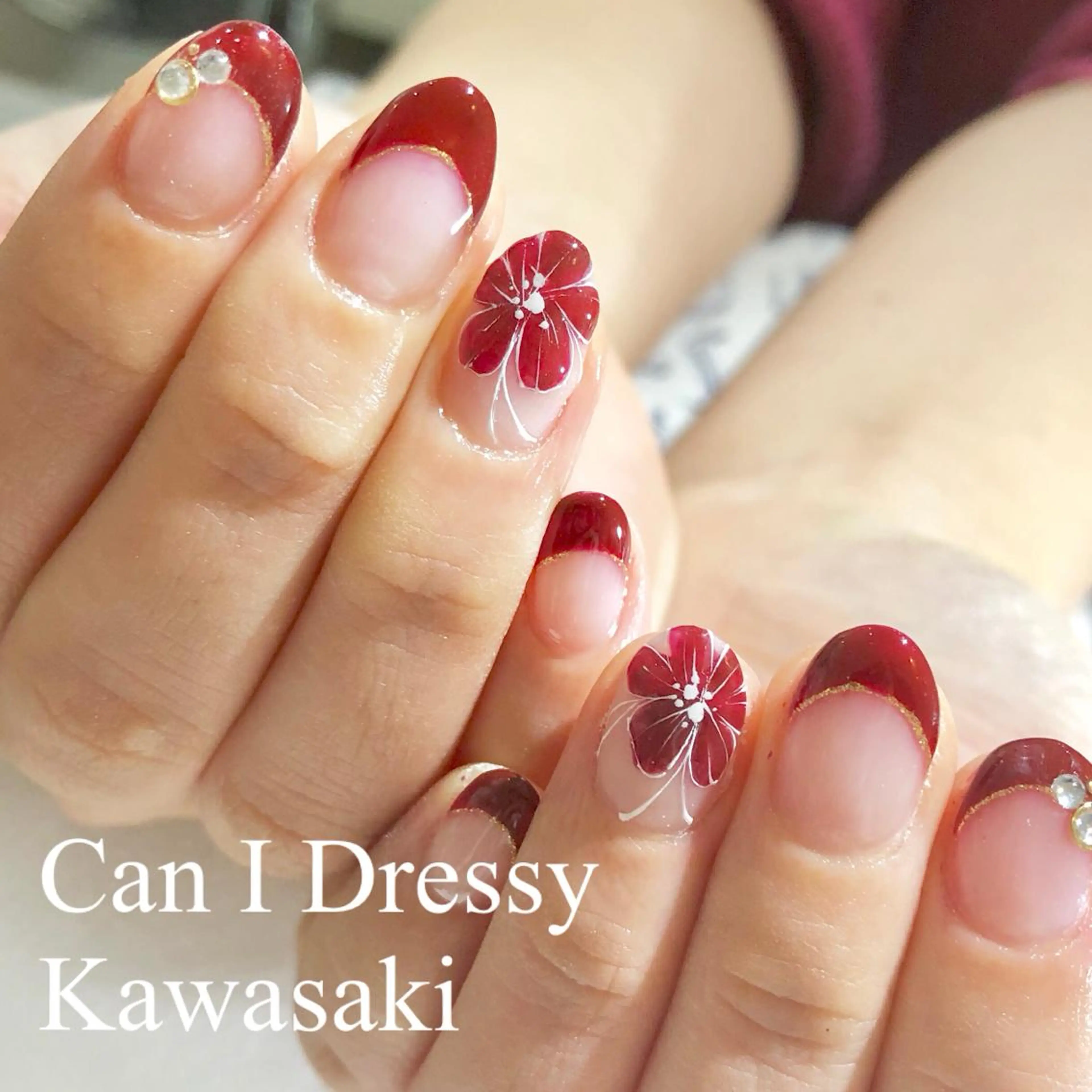 ネイル フラワーネイル マットネイル Can I 川崎店 三島 久美子のネイルデザイン