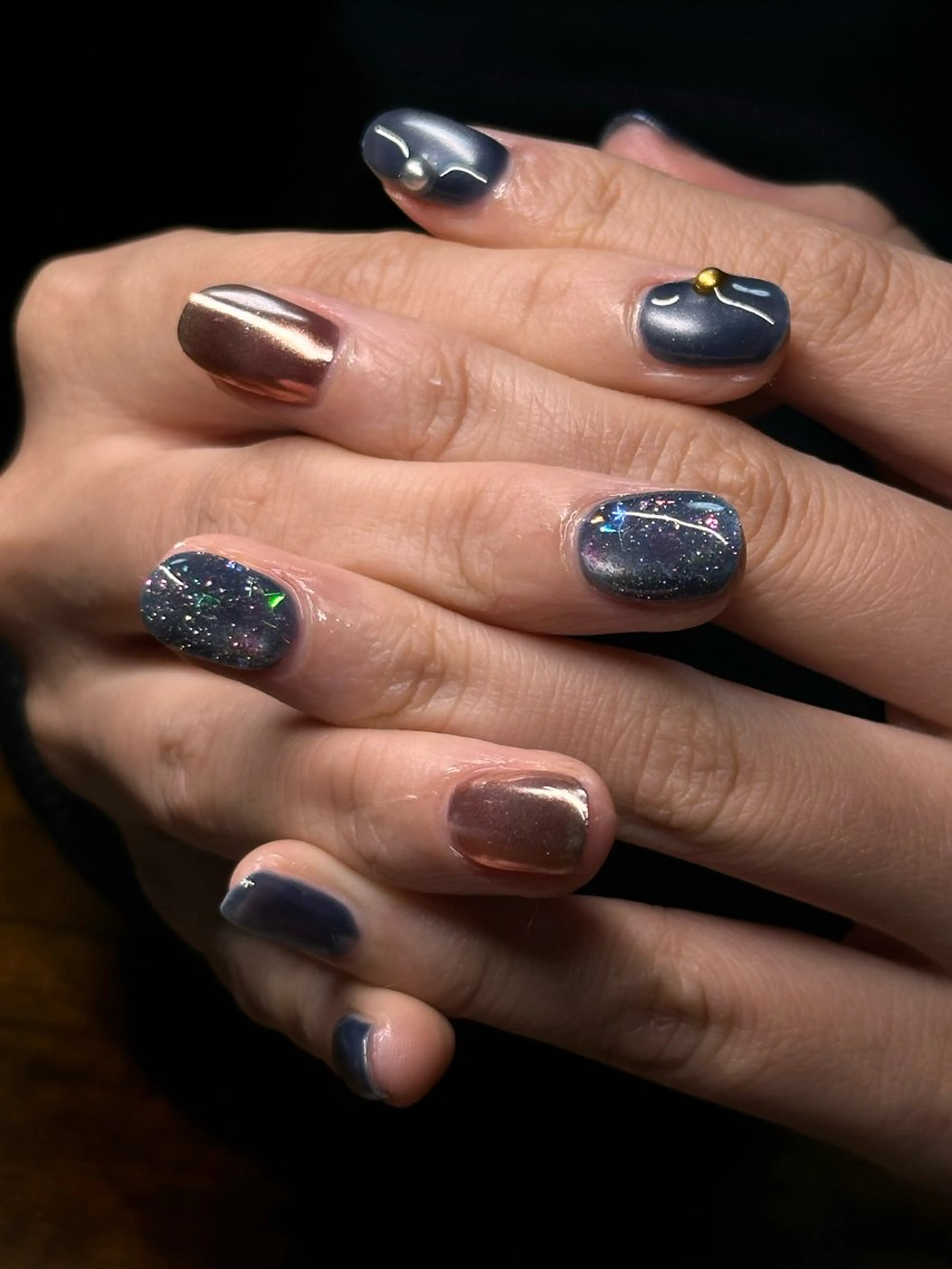 ネイル ネイビー ハンドネイル つめピリカ所属・つめピリカ きさらのネイルデザイン