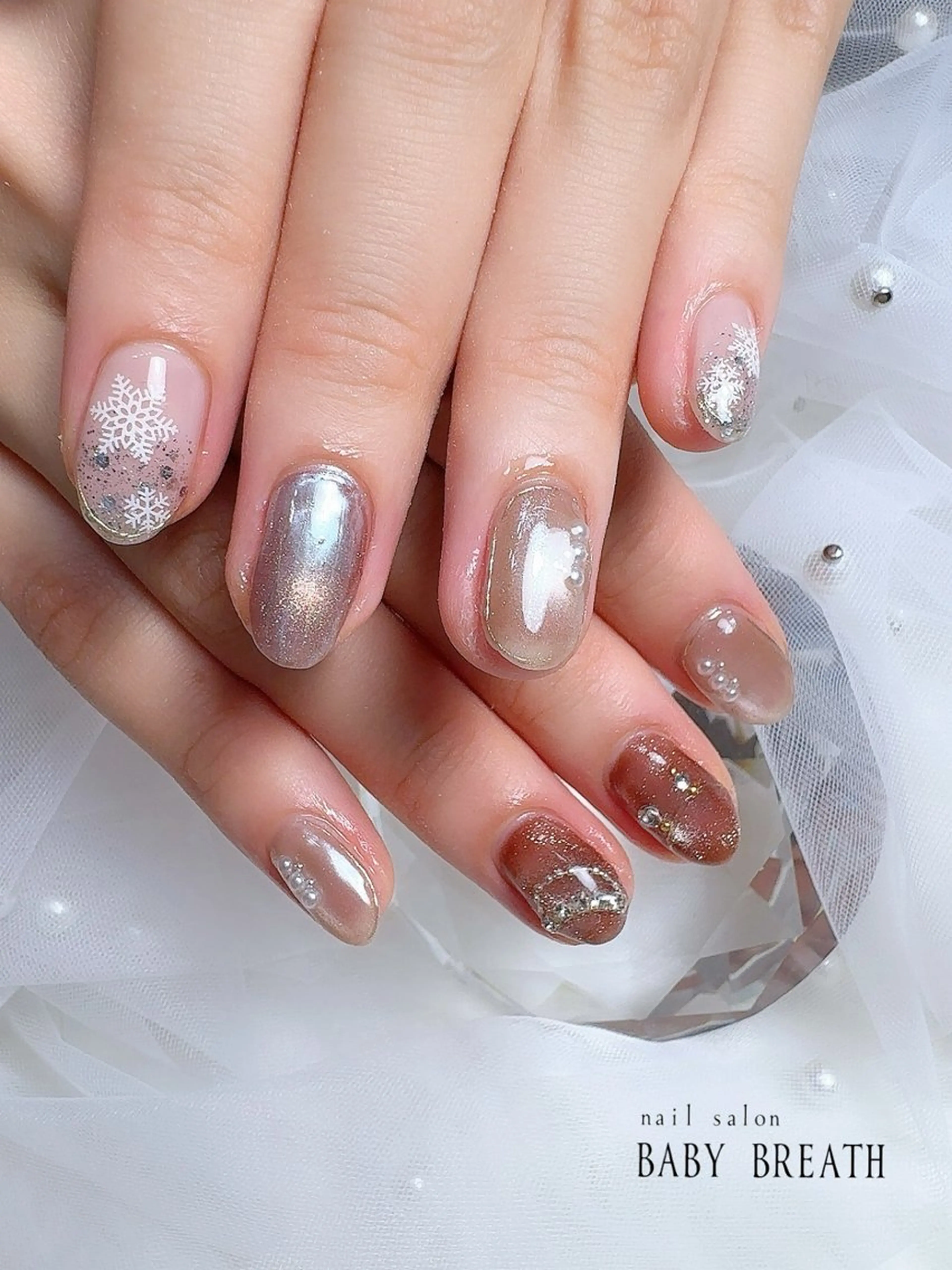 ネイル アートネイル フラッシュネイル フットネイル グラデーション ラメ(グリッター) ハンドネイル BABY  BREATH所属・y natsumiのネイルデザイン