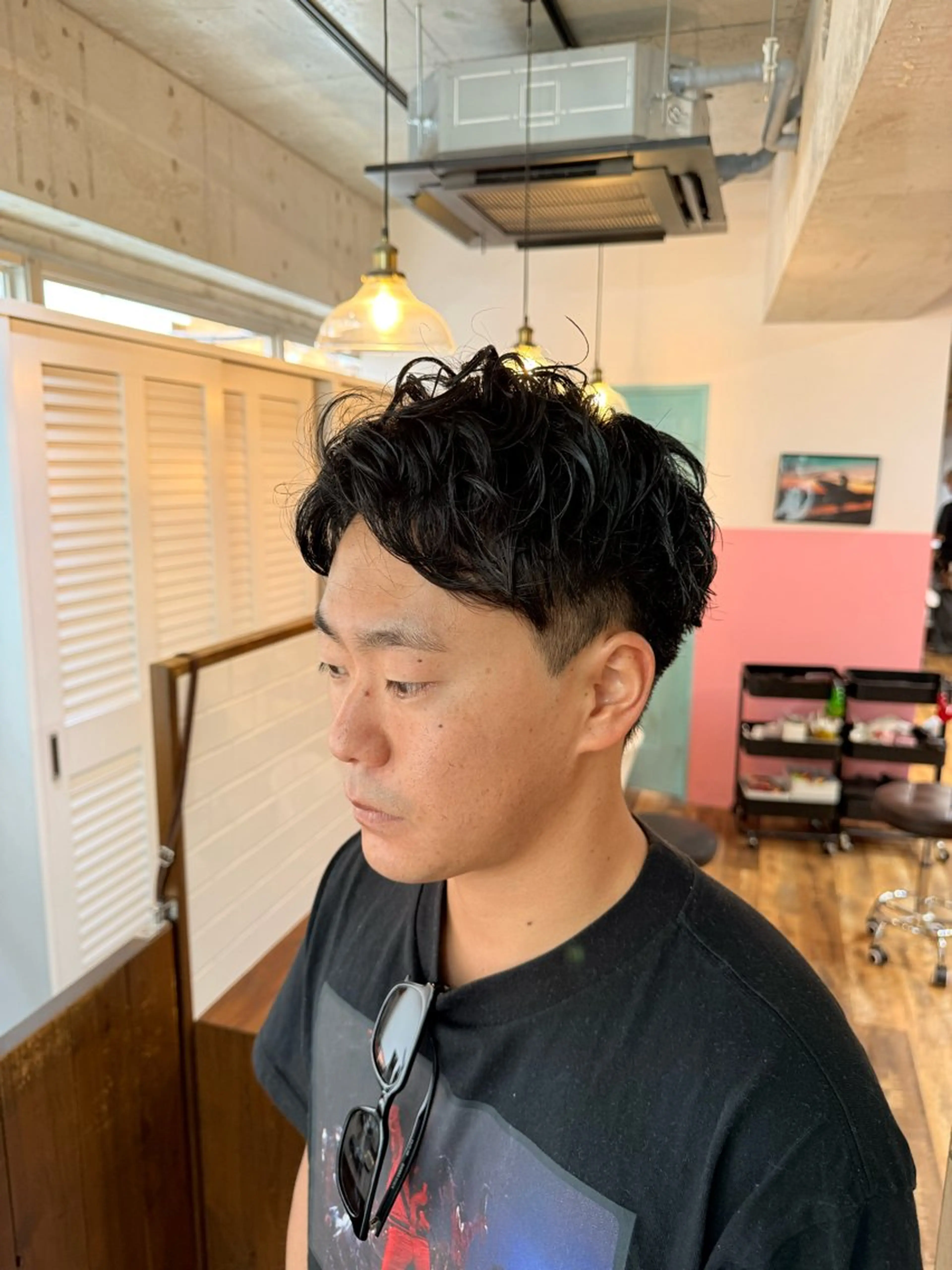 ショート パーマ メンズ カット パーマ トリートメント レイヤー/髪質改善/ メンズ/北 啓吾のヘアスタイル