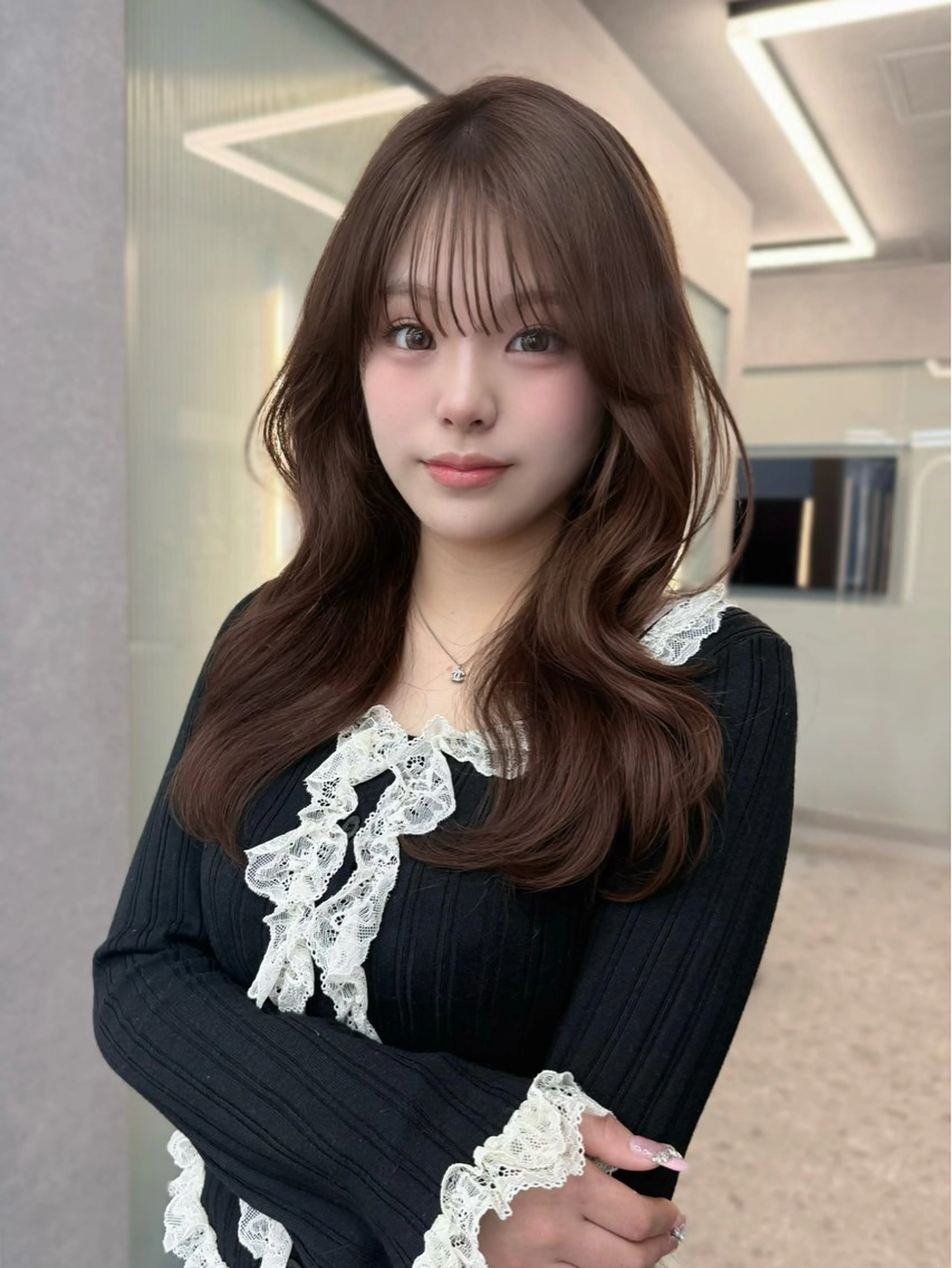 ロング カラー 韓国風ヘア レイヤーカット カット ヘアカラー トリートメント レイヤーカット /顔周り/和奏︎♪のヘアスタイル
