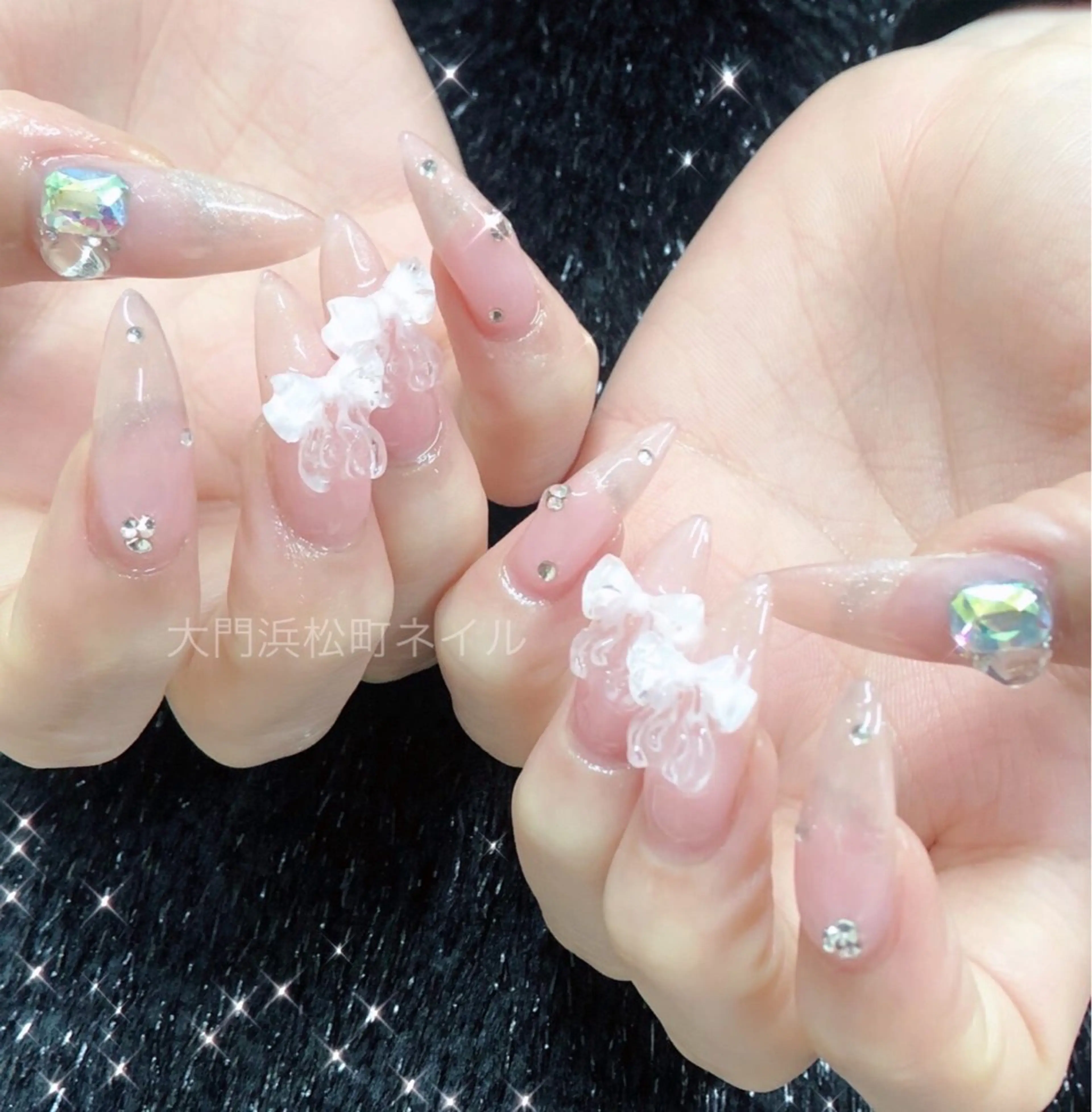 ネイル ボルドー フレンチネイル ガラスフレンチ マグネットネイル ミラーネイル ハンドネイル 大門浜松町 ネイルのネイルデザイン