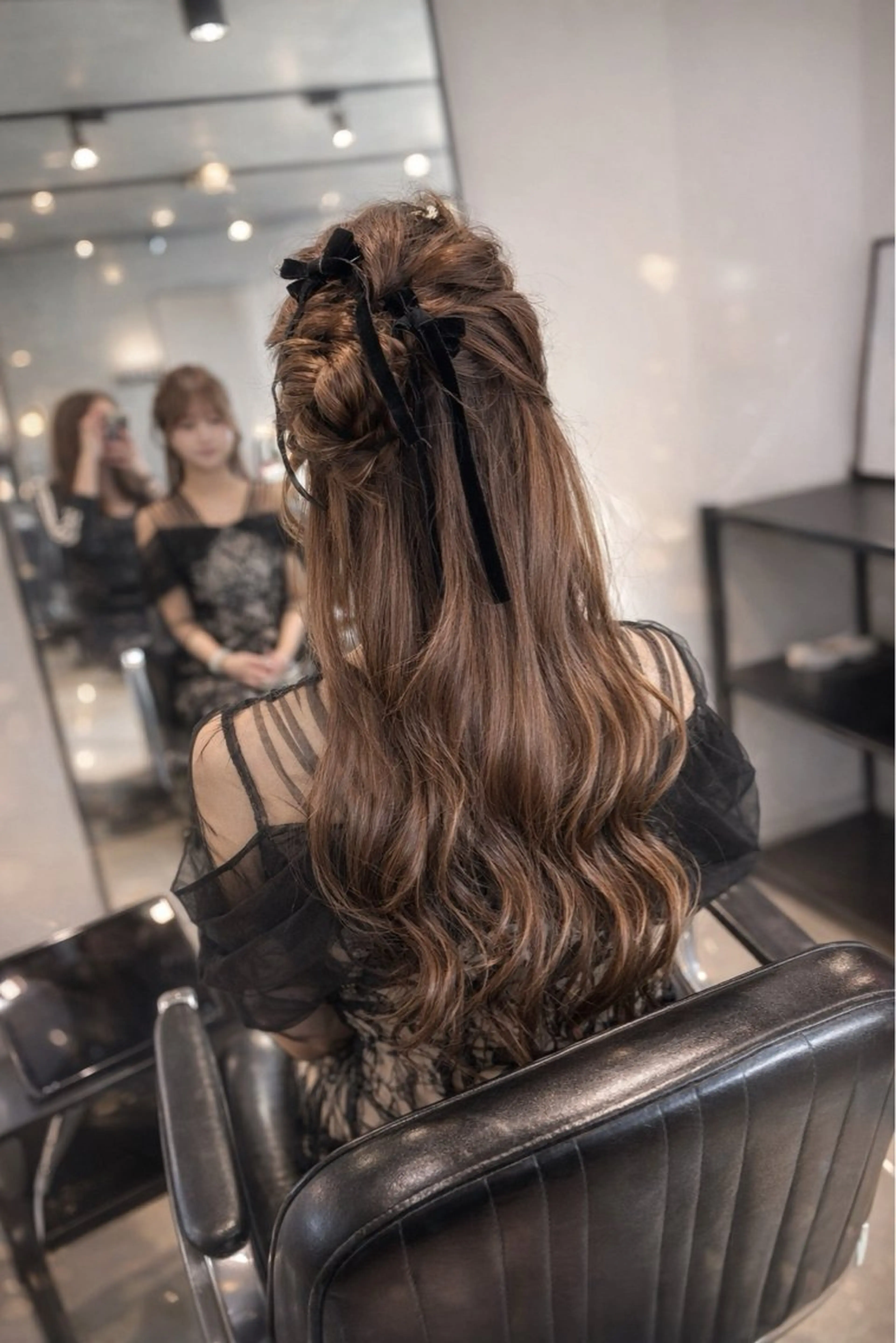 ロング カラー パーマ ヘアアレンジ ヘアセット 透明感/オリーブ/ グレージュ/YUKAのヘアスタイル