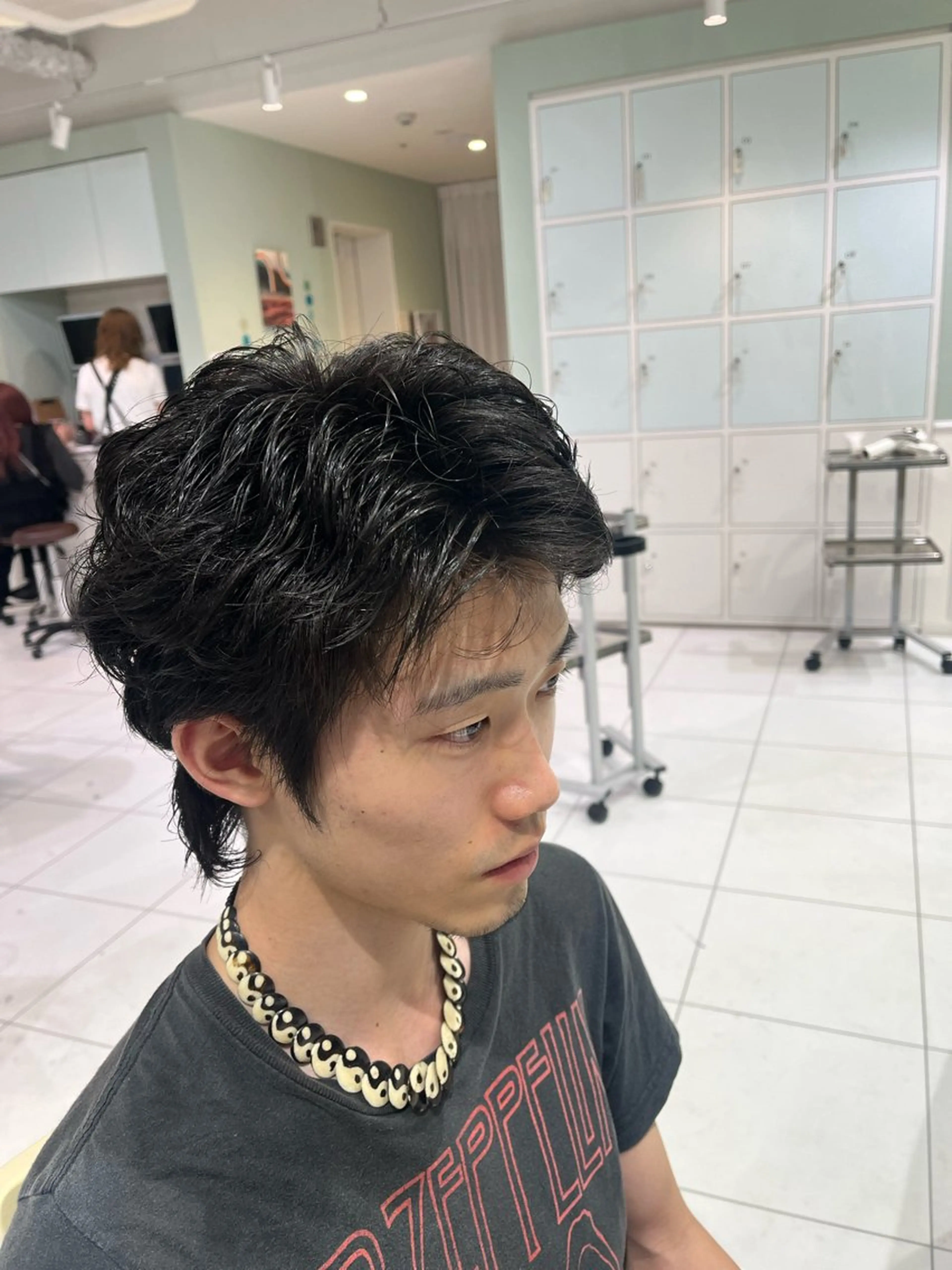 パーマ メンズ レイヤー/パーマ/ 暖色系/貞金瑞波のヘアスタイル