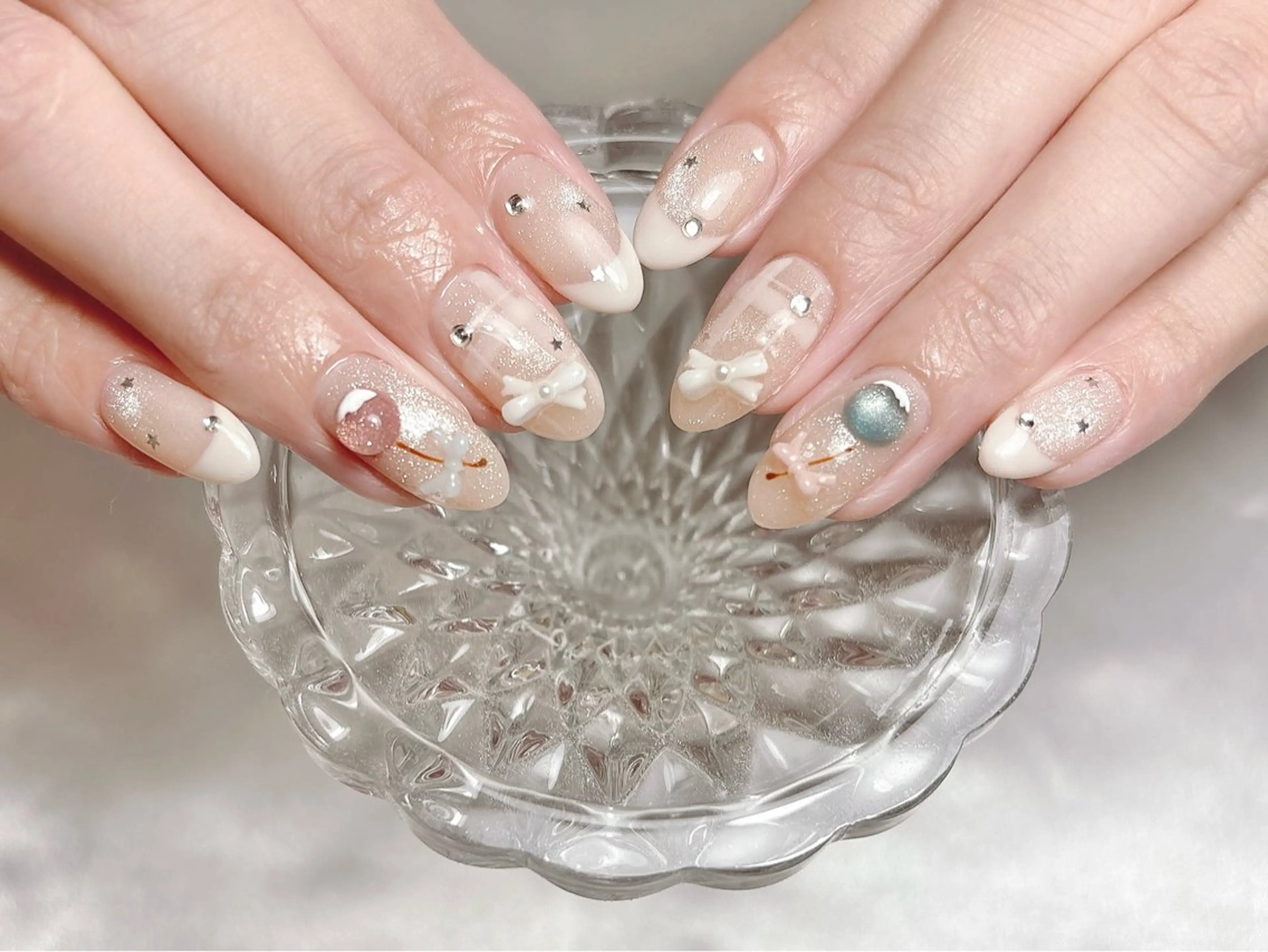 ネイル 長さ出し フラッシュネイル フットネイル ジェルネイル キラキラネイル ハンドネイル 当日予約◎ Moekaのネイルデザイン