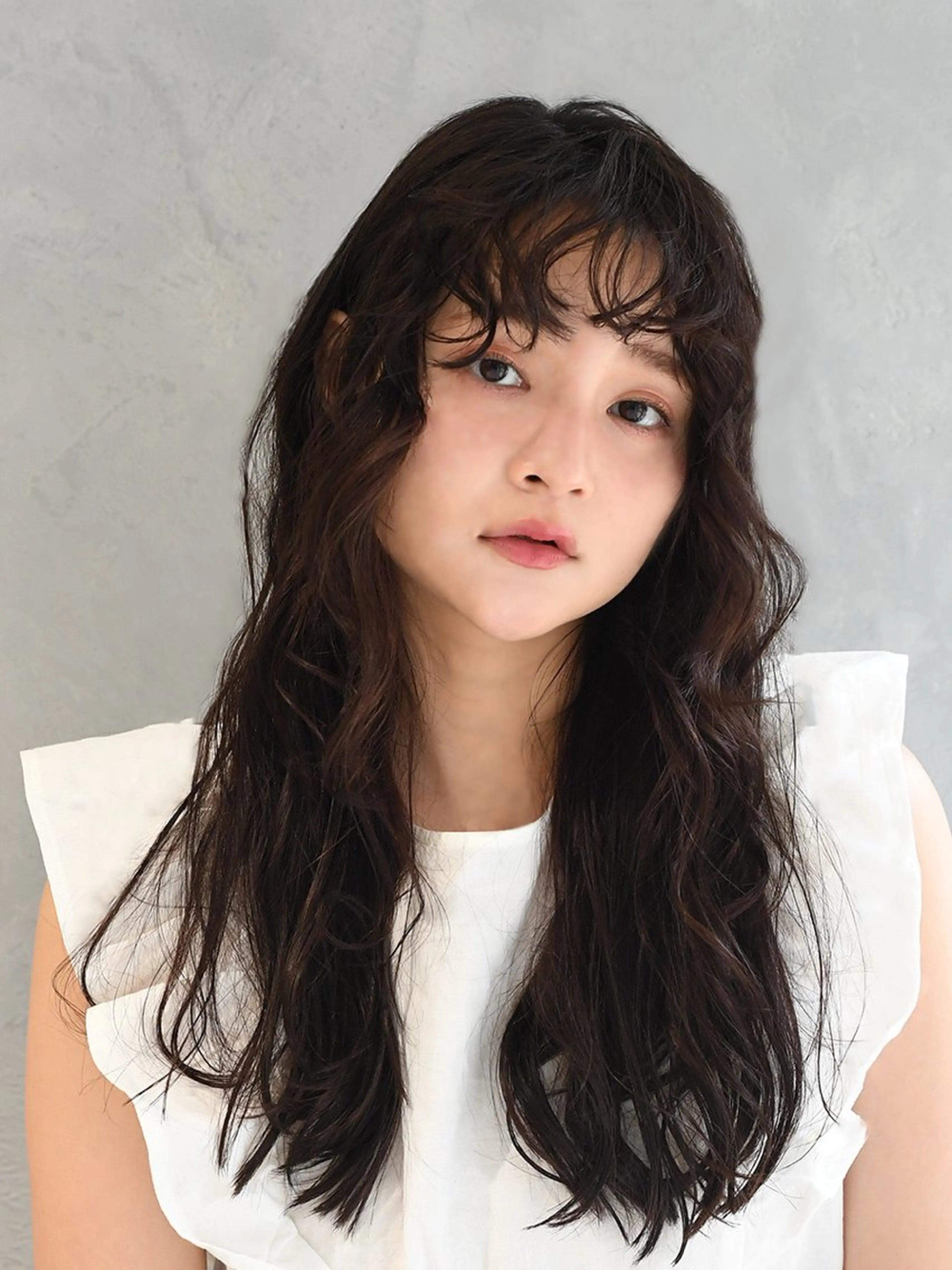 ロング カット パーマ ふじ ここなのヘアスタイル
