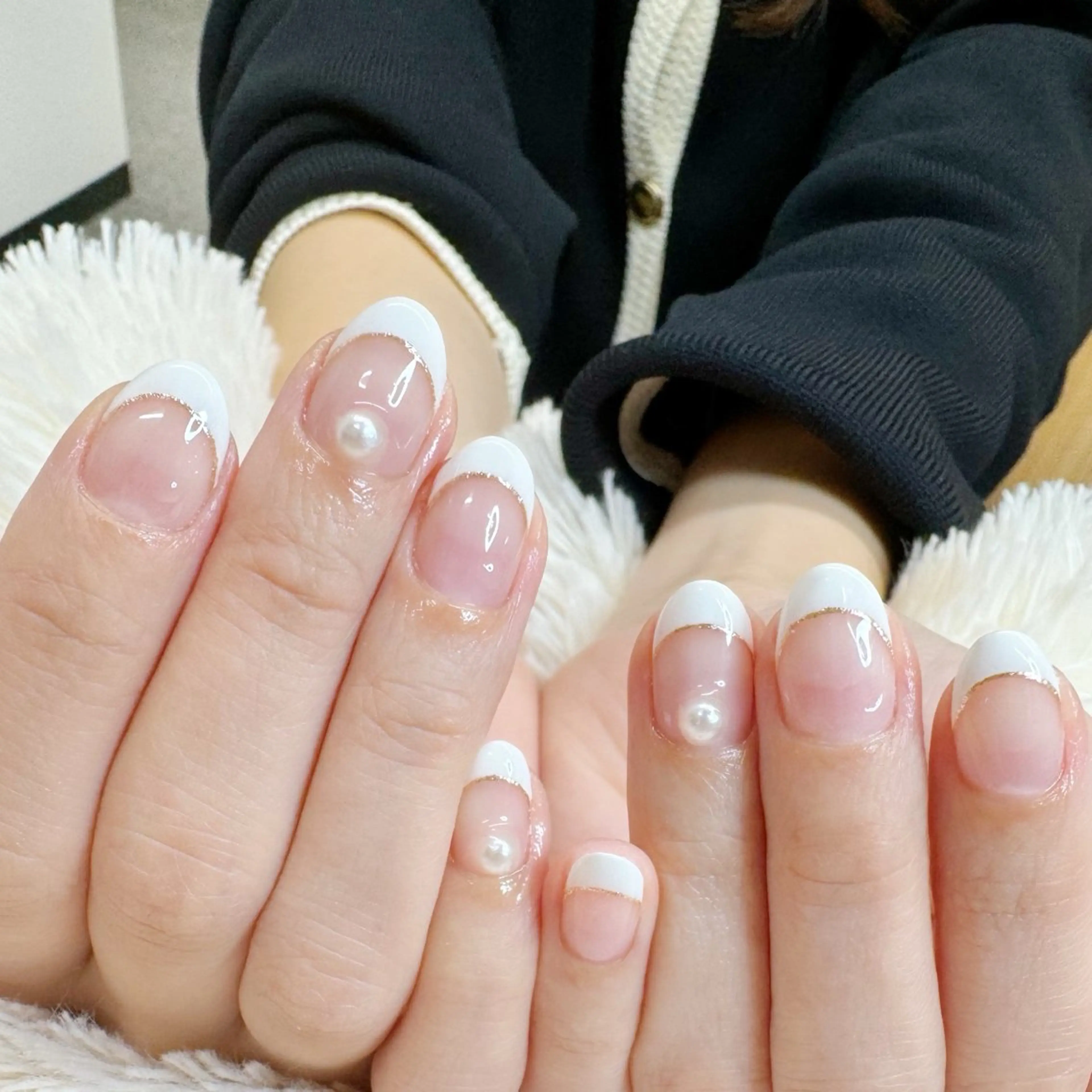 ネイル フレンチネイル ラメ(グリッター) Onason nailのネイルデザイン