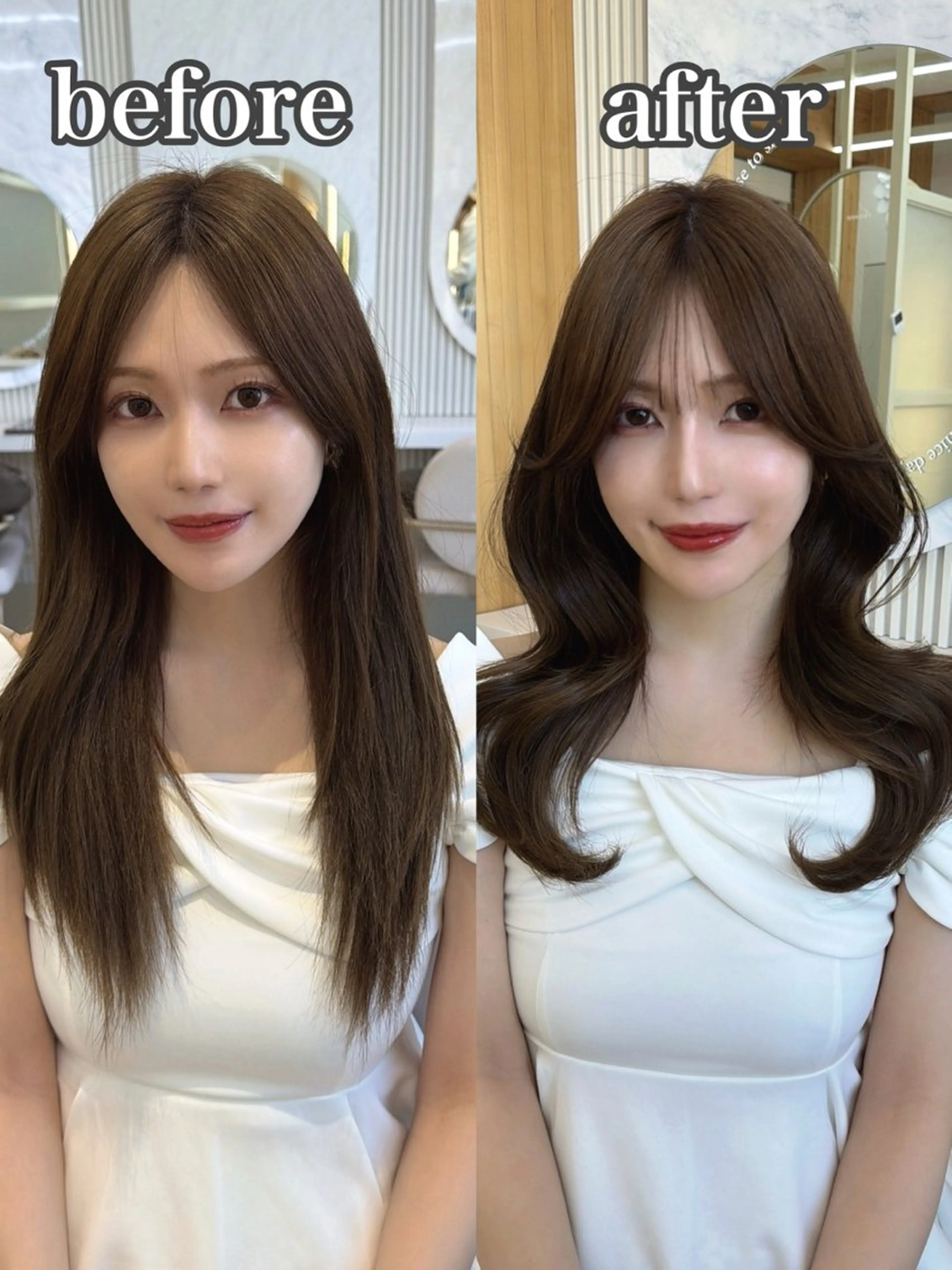 セミロング カット ヘアカラー トリートメント レイヤー/顔周り /韓国ヘア/TAKUのヘアスタイル