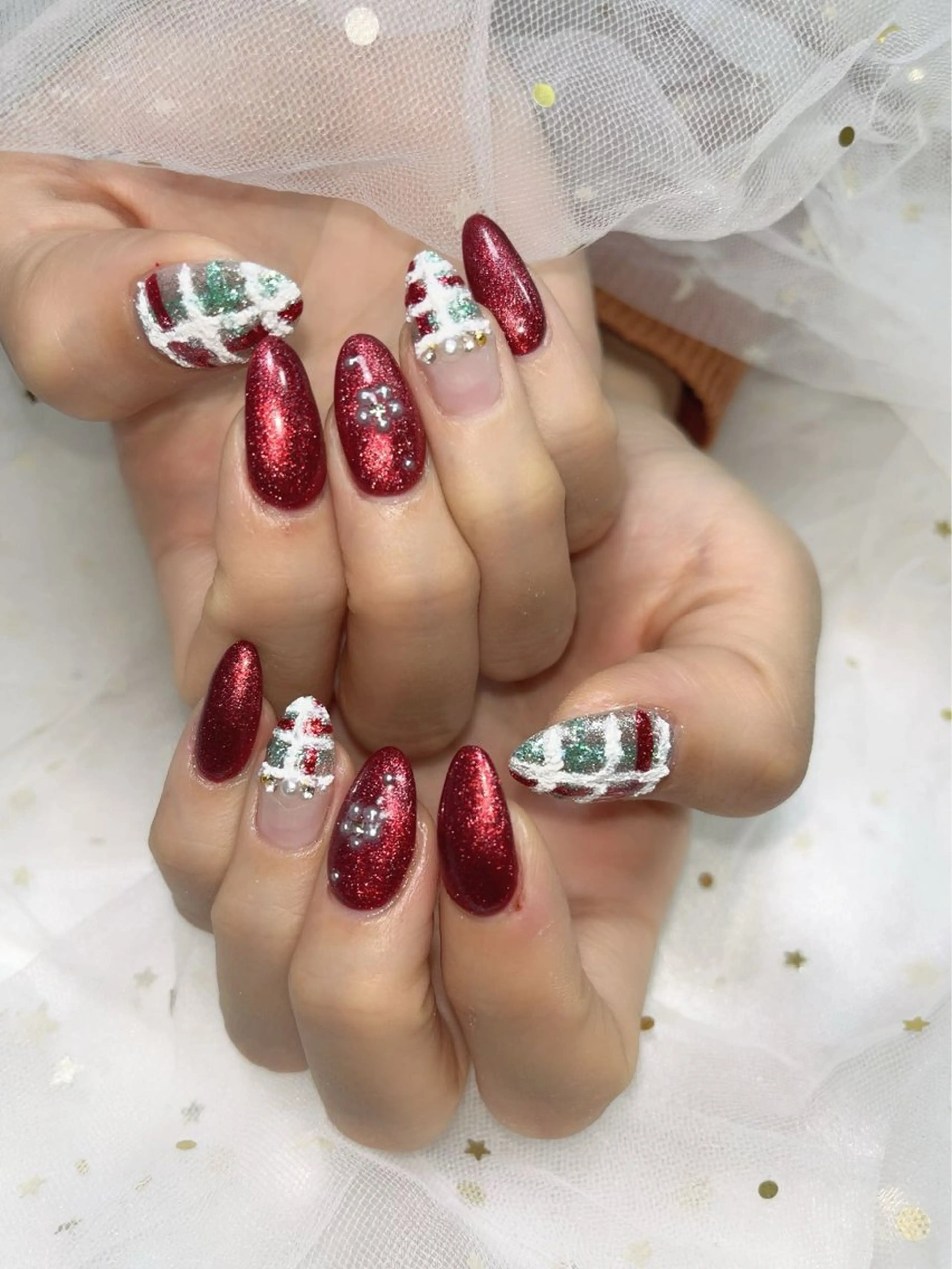 ネイル 冬ネイル クリスマス ジョリ kasumi🌹💅のネイルデザイン