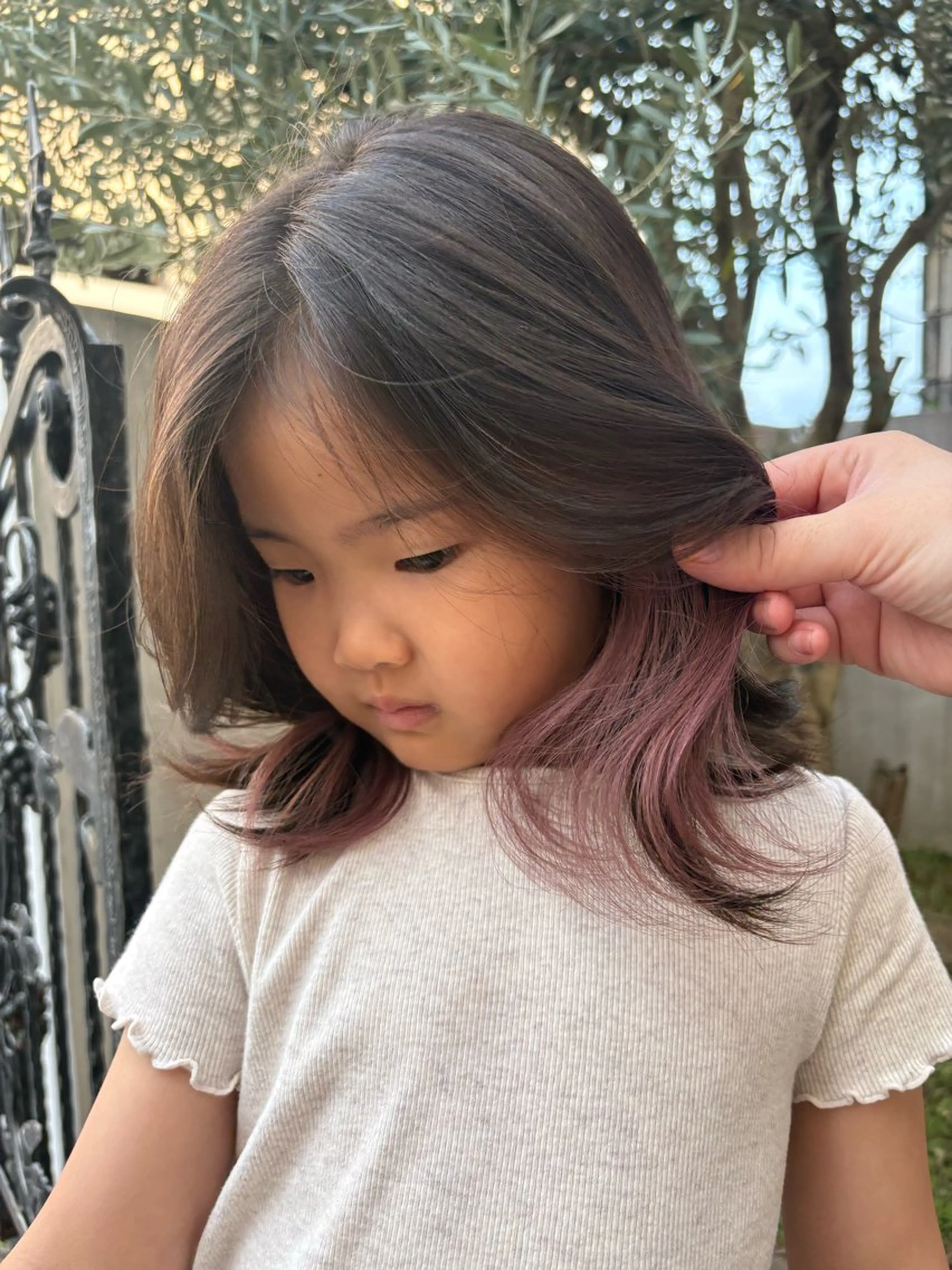 ミディアム カラー キッズ 冨永 萌のヘアスタイル