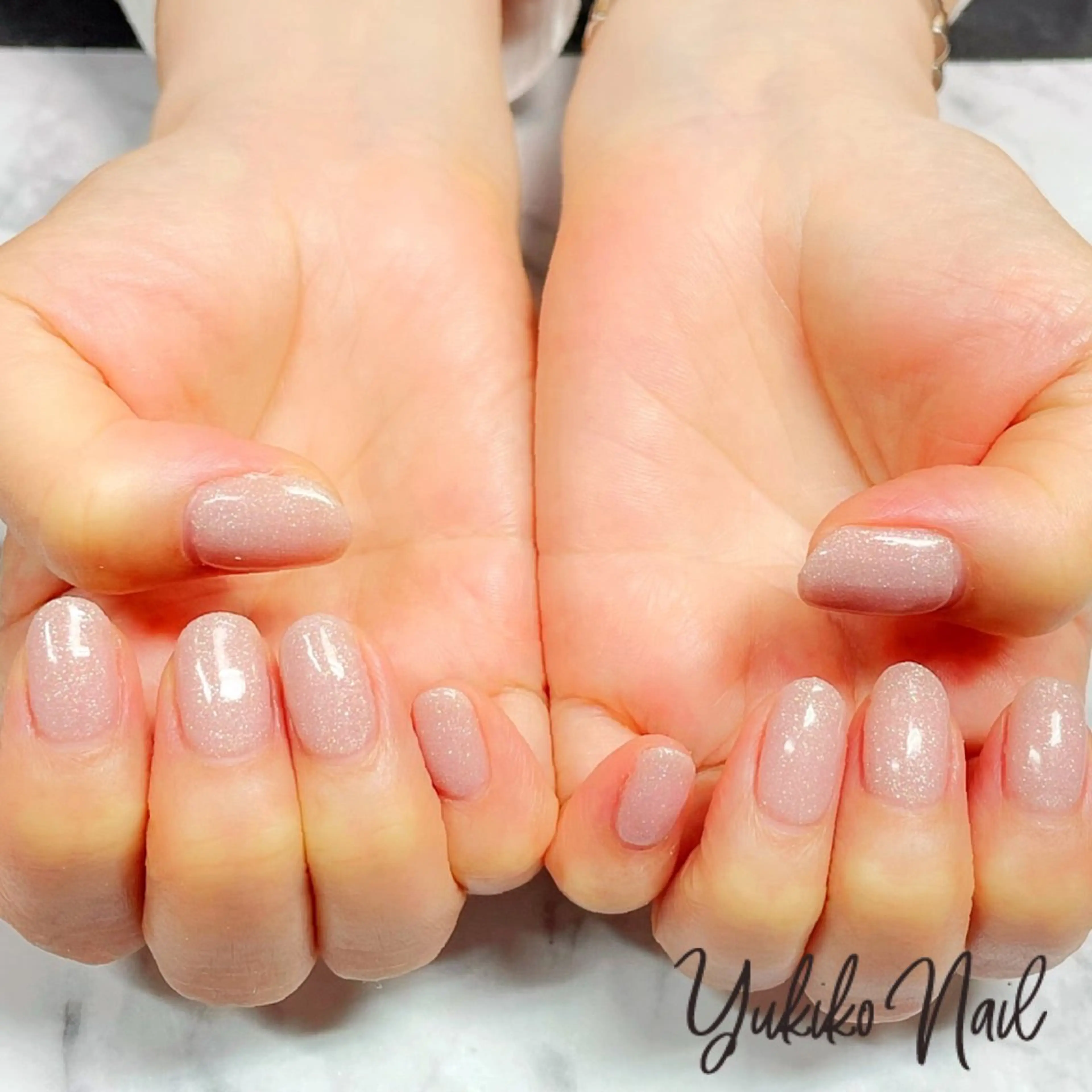 ネイル オフィスネイル ワンカラーネイル ピンク ピンクベージュ シンプルネイル ハンドネイル ユキコ ネイルのネイルデザイン