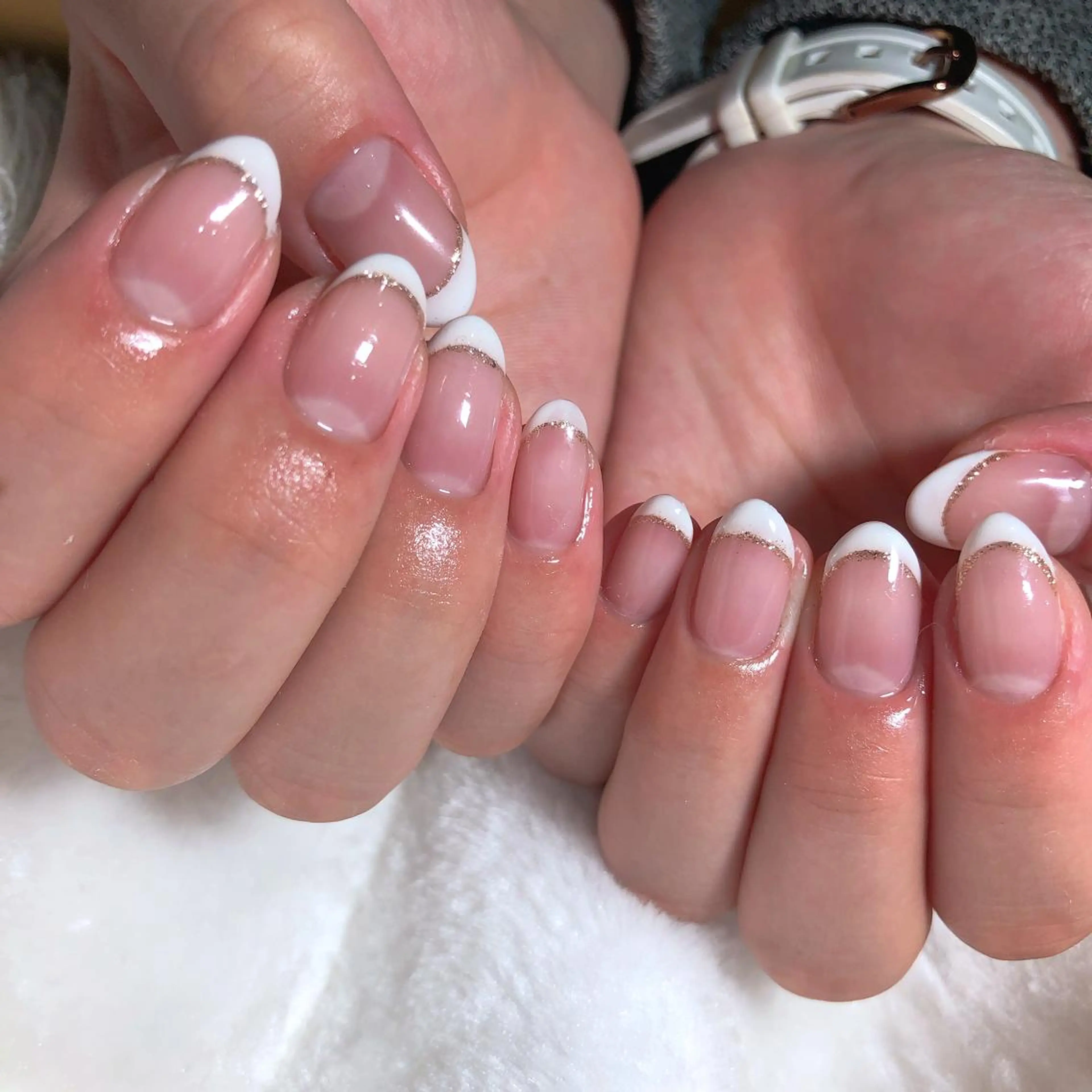 ショート ネイル アートネイル フレンチネイル 安藤 紅実のネイルデザイン