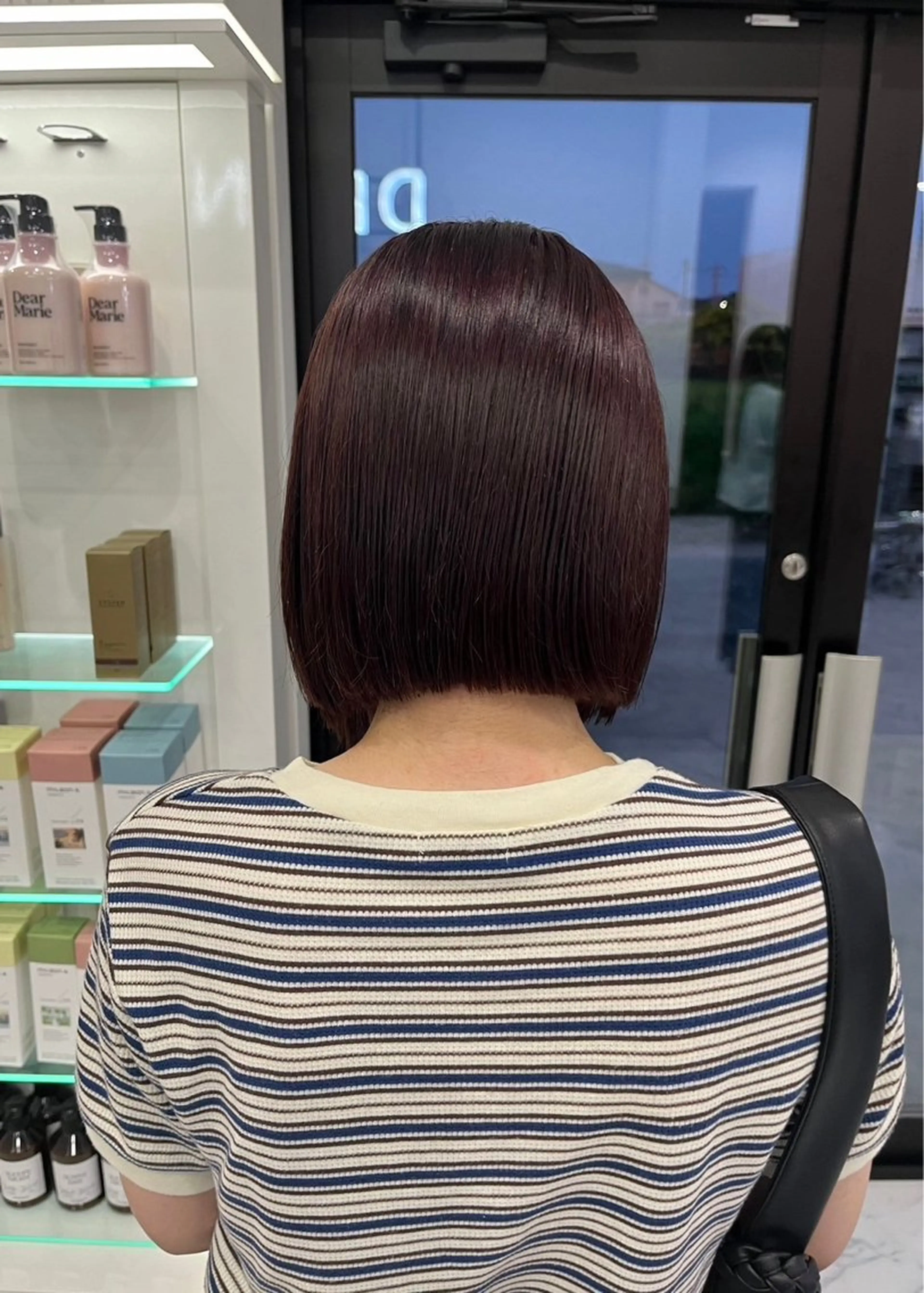 ショート カラー ブリーチ ボルドーカラー ダブルカラー ブリーチなしカラー レッドカラー マイ /暖色カラーのヘアスタイル