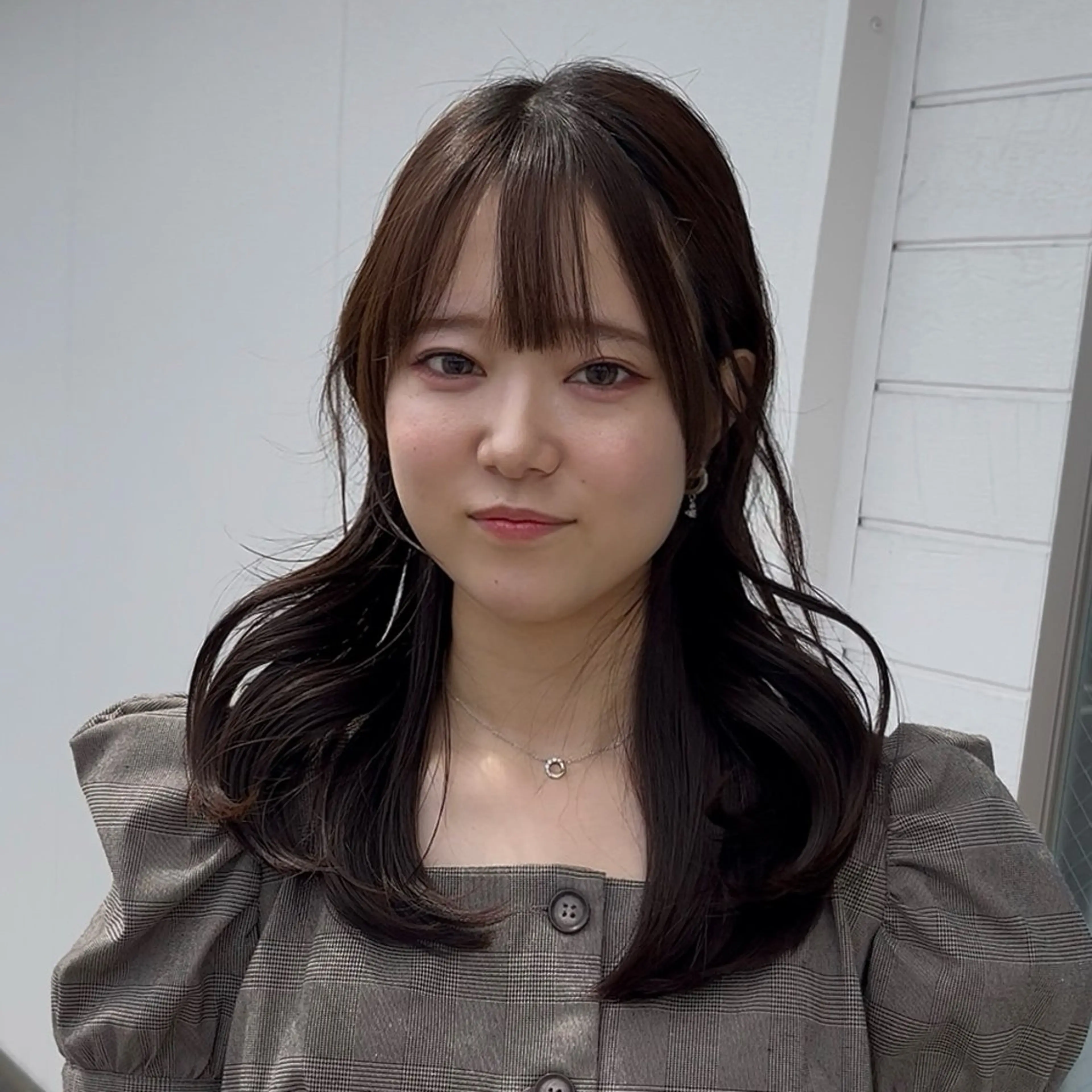 セミロング くびれヘア 顔まわりレイヤー 顔周りカット 韓国風ヘア レイヤーカット カット 【レイヤー×透明感 カラー】mayaのヘアスタイル