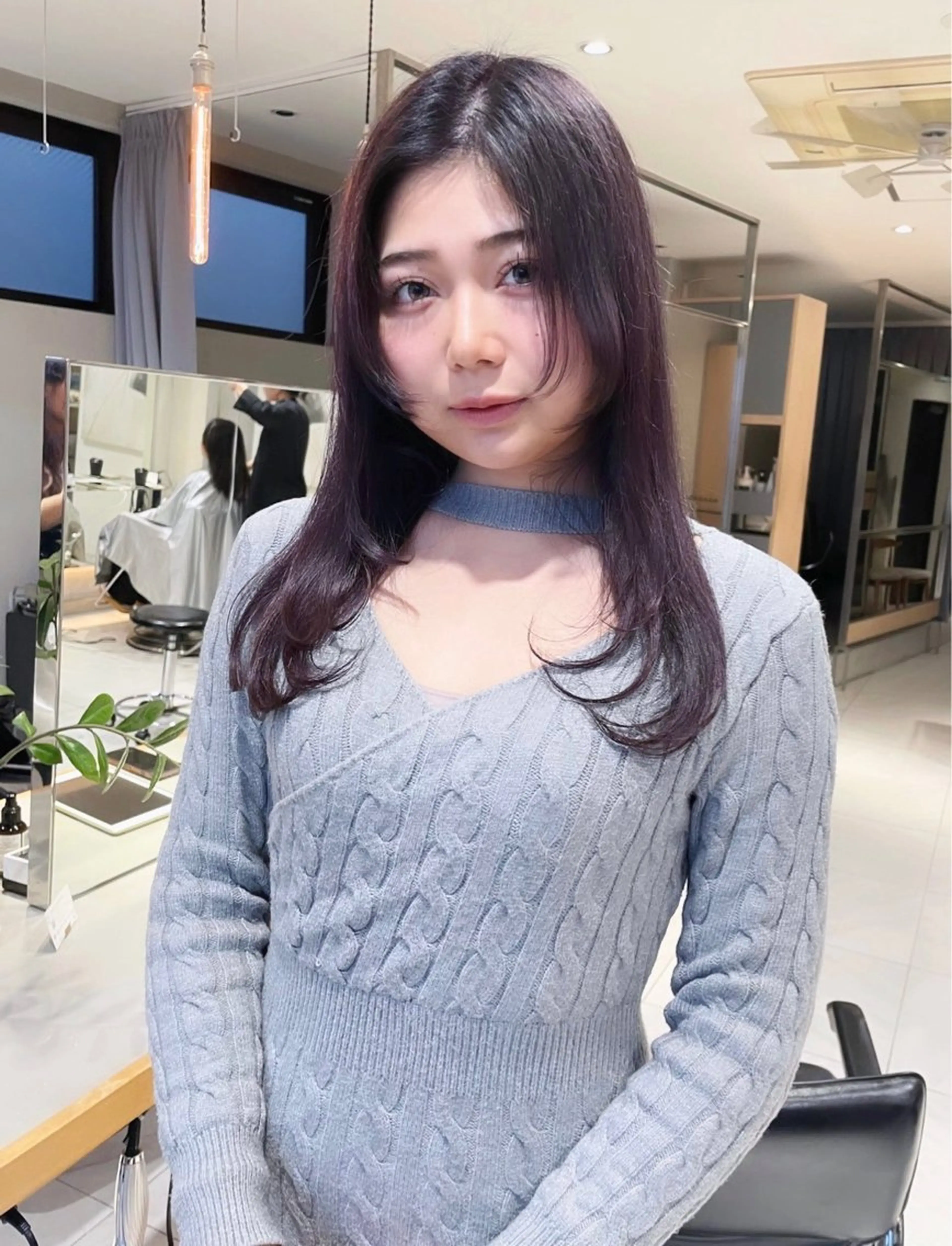 セミロング カラー ヘアカラー ワンホン/韓国ヘア 🤍amiのヘアスタイル