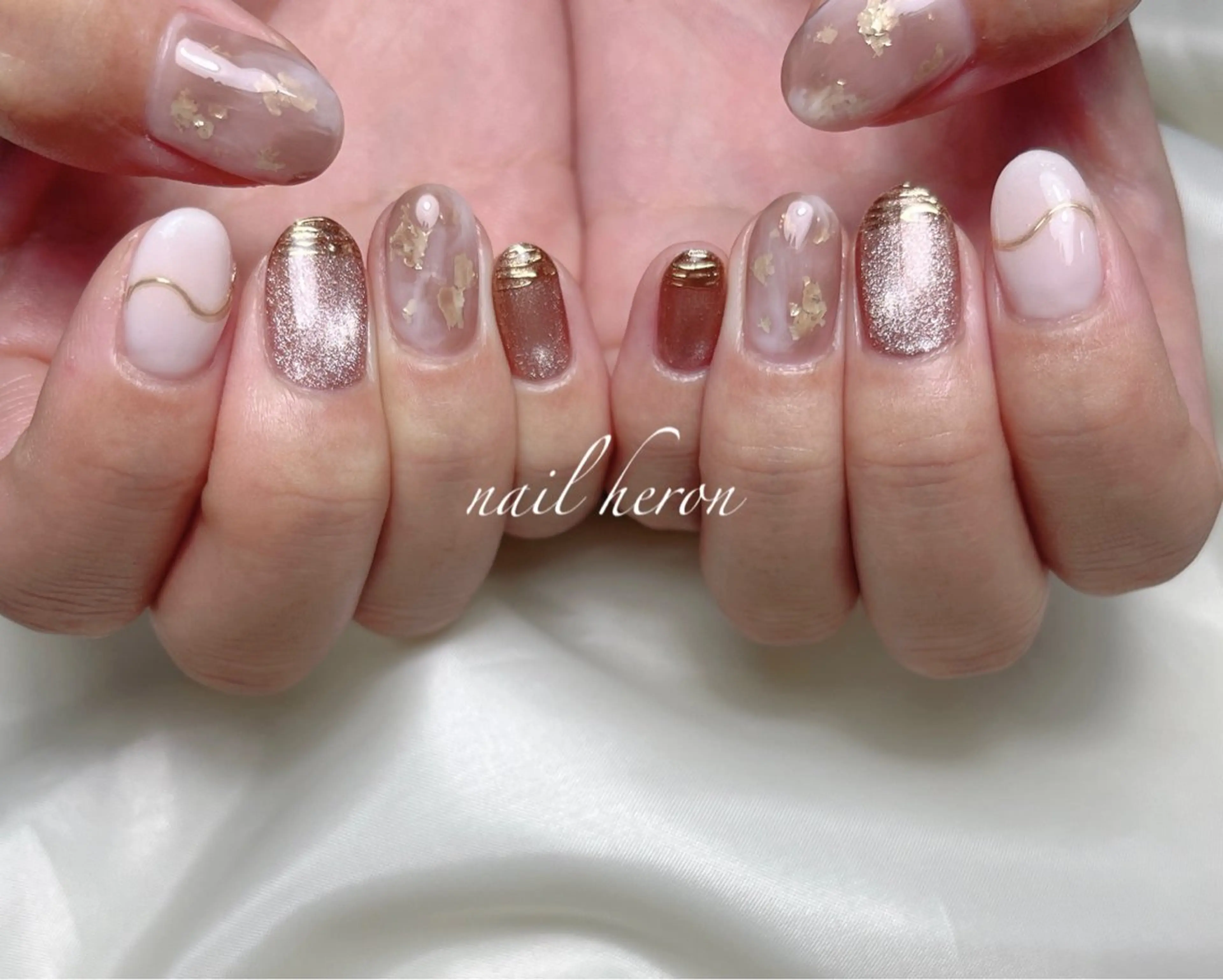 ネイル ニュアンスネイル ハンドネイル nail heron所属・saki_ nail heronのネイルデザイン