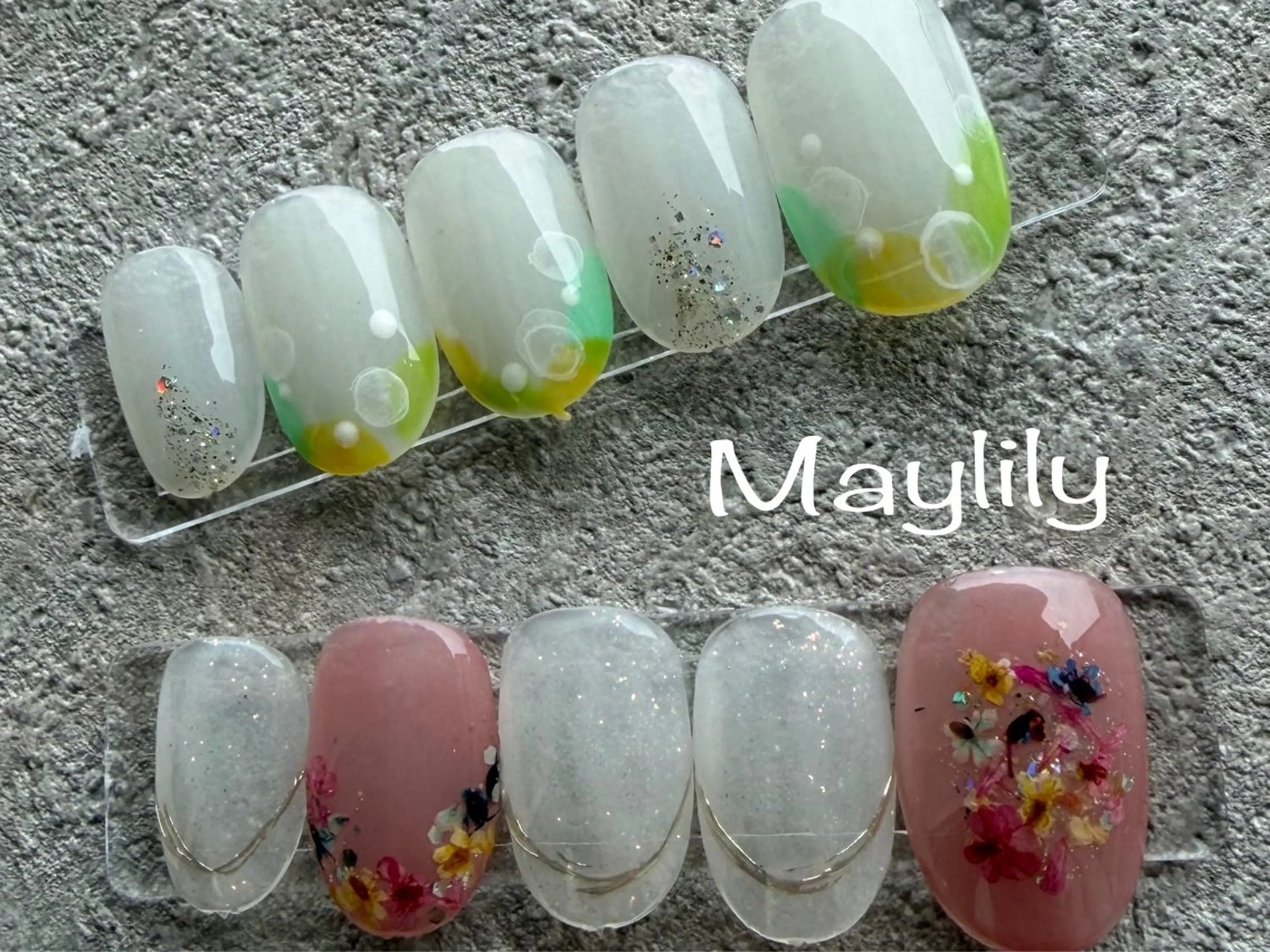 ネイル グリーン ハンドネイル Nail salon Maylilyのネイルデザイン