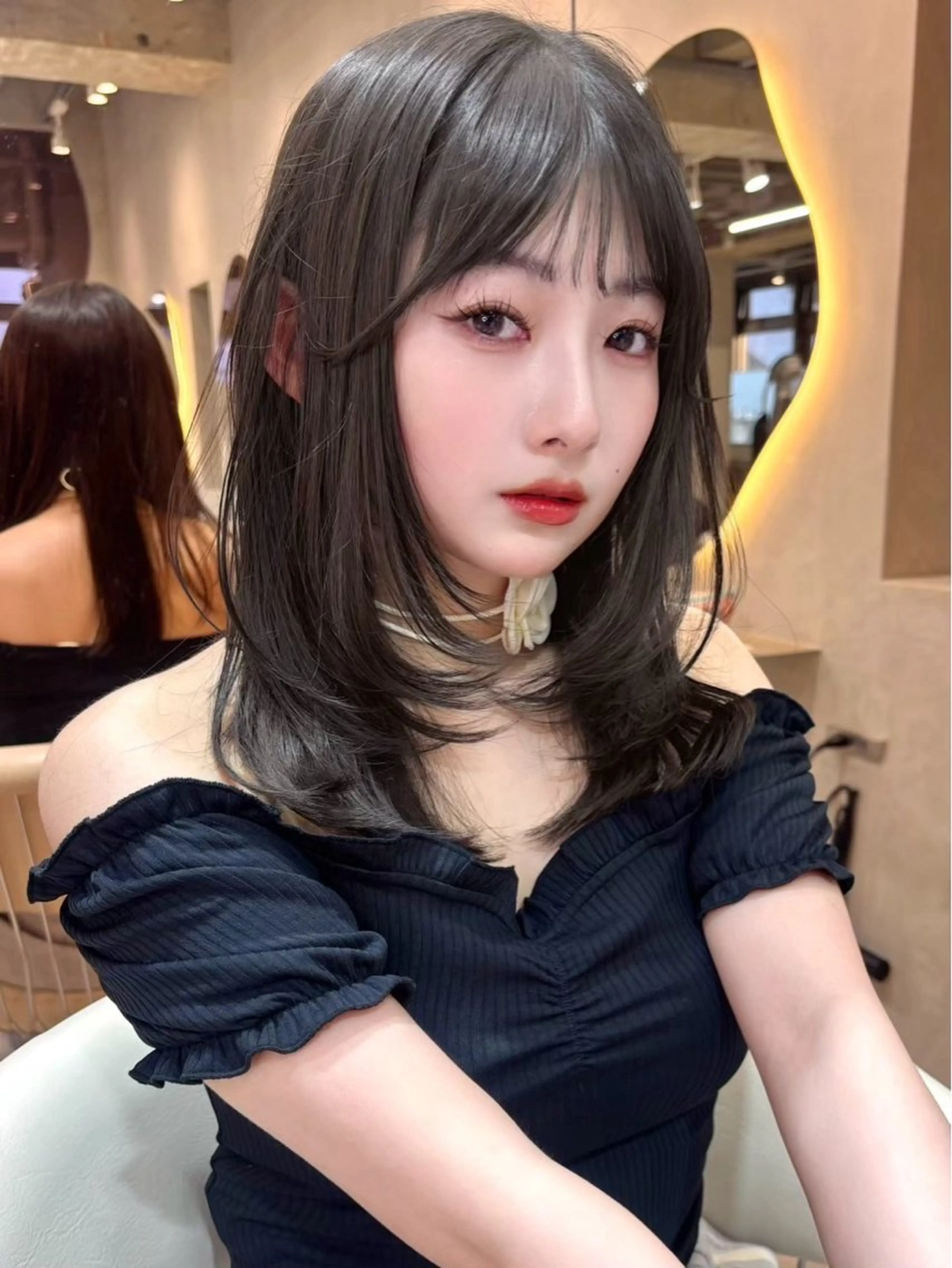 セミロング カラー ヘアアレンジ カット ヘアカラー トリートメント ヘアセット 大宮‎🩵縮毛矯正 レイヤー　佐藤和のヘアスタイル