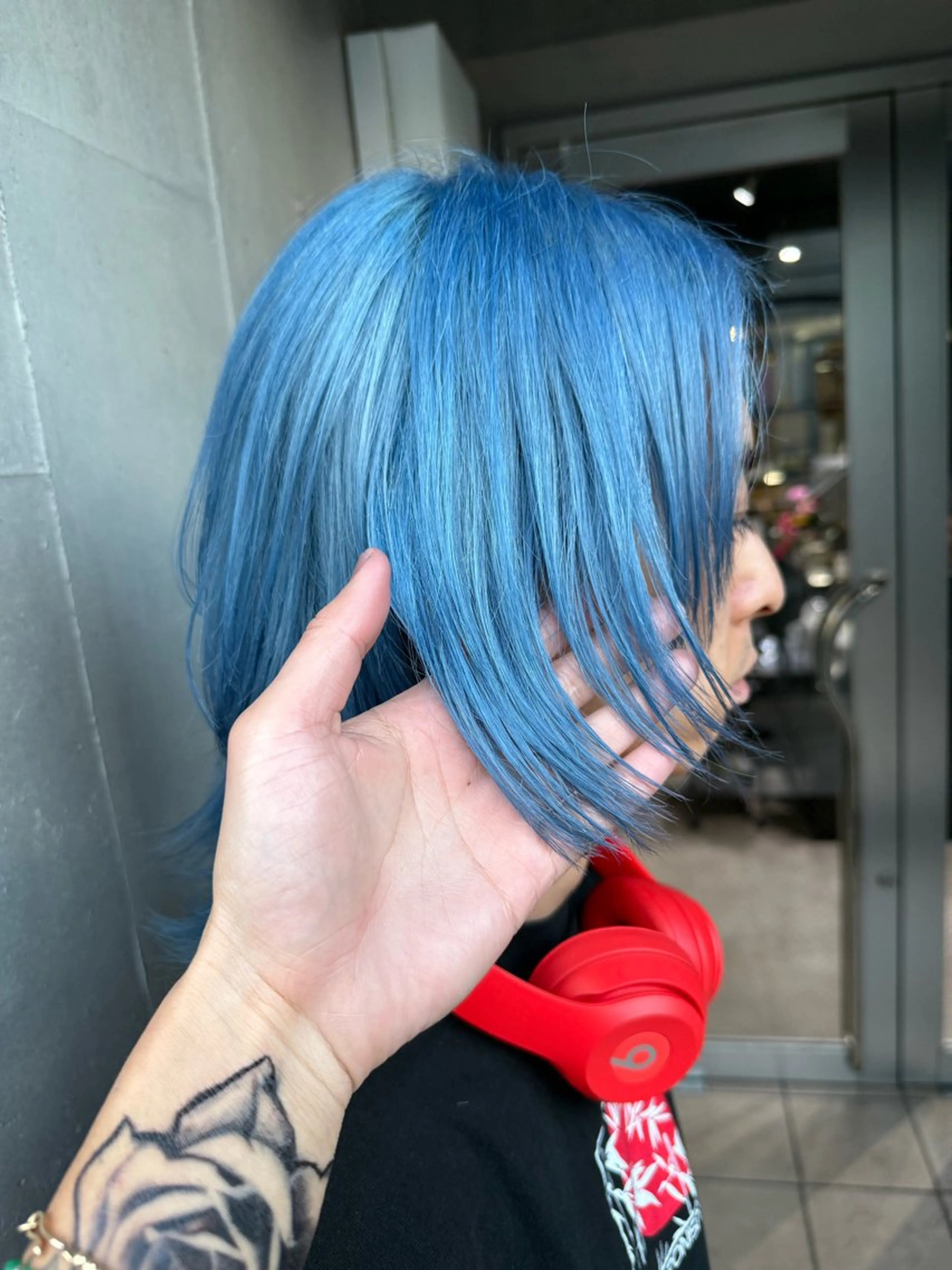 ミディアム 山影✨バレイヤージュ ハイライト✨メンズ◎のヘアスタイル