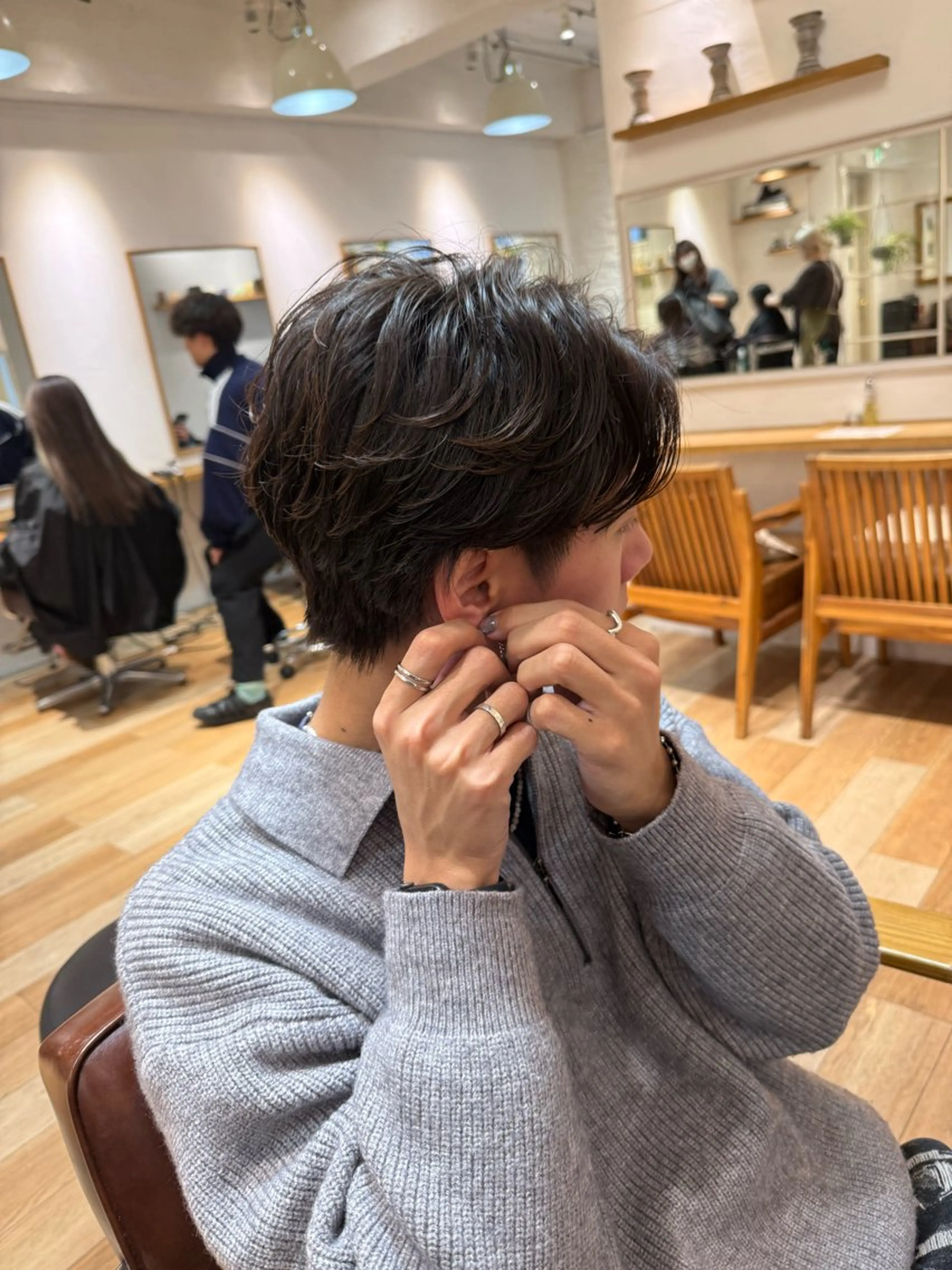 パーマ メンズ ミルクティー× グレージュMOMOのヘアスタイル