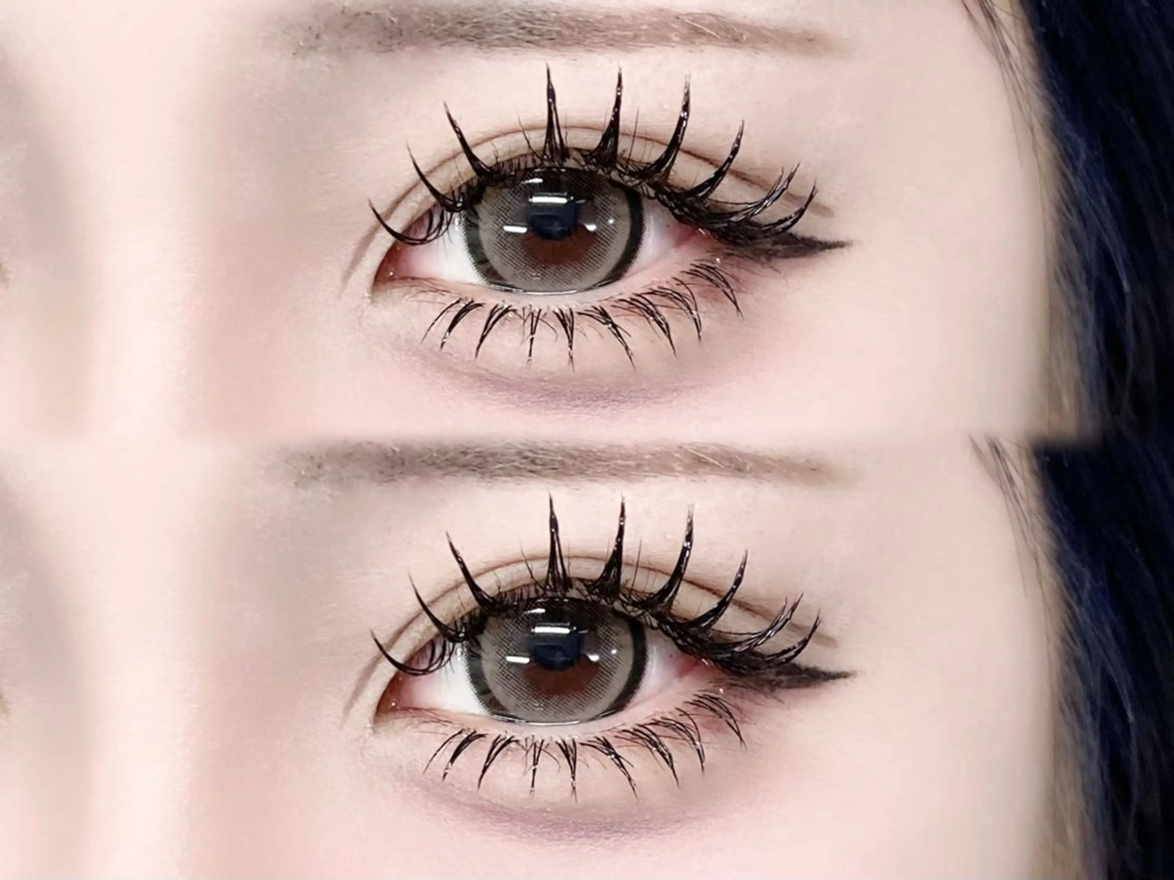 🌐 𝐋𝐄𝐃 上下フラットラッシュ付け放題♥［↑180本 / ↓60本まで/束感仕上げ］の写真