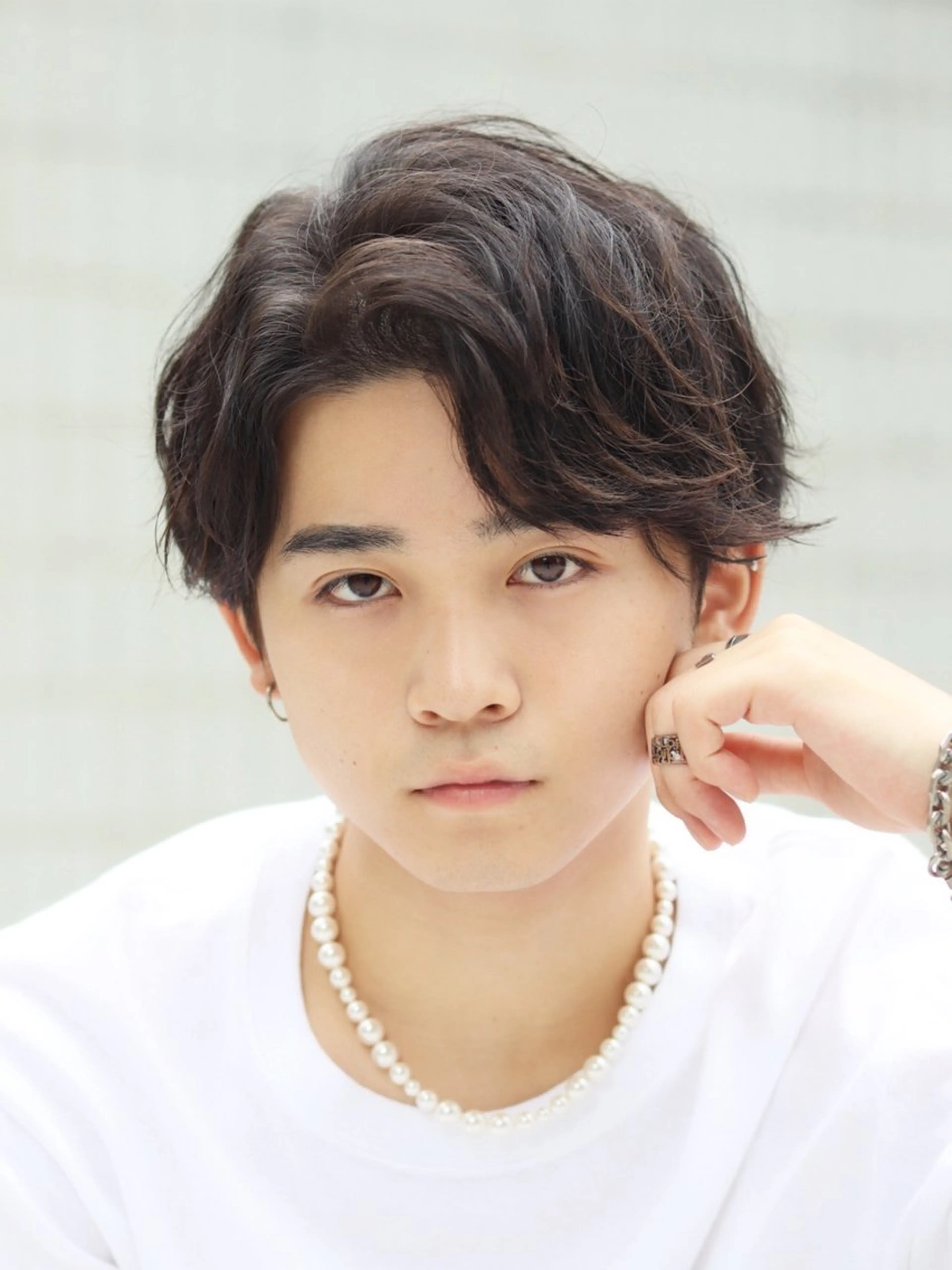 ミディアム パーマ メンズ センターパート かきあげバング カット ヘアセット ショートヘア🔥メン ズ特化パーマ/そめやのヘアスタイル