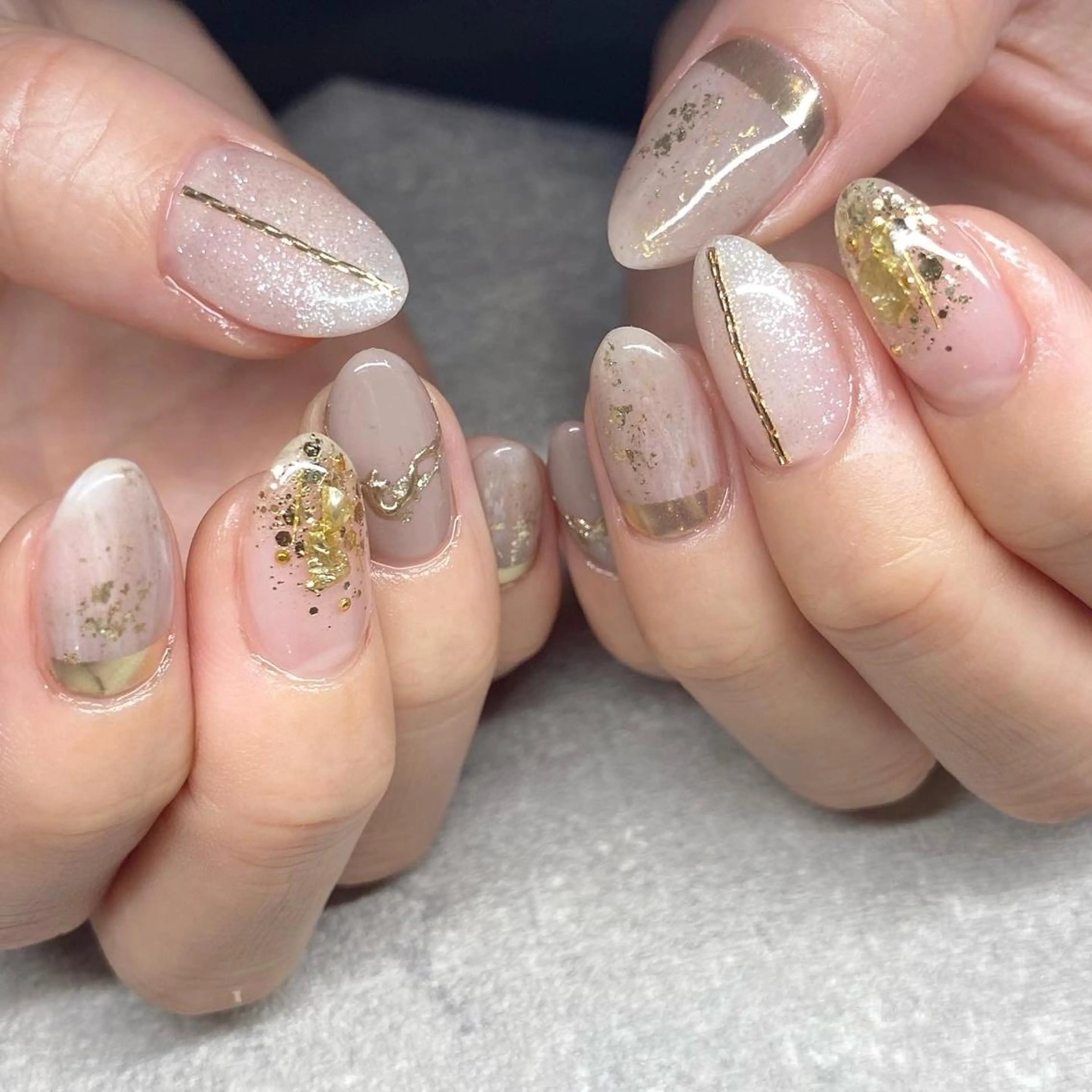 ネイル アートネイル ニュアンスネイル 冬ネイル ハンドネイル 山田 貴子のネイルデザイン